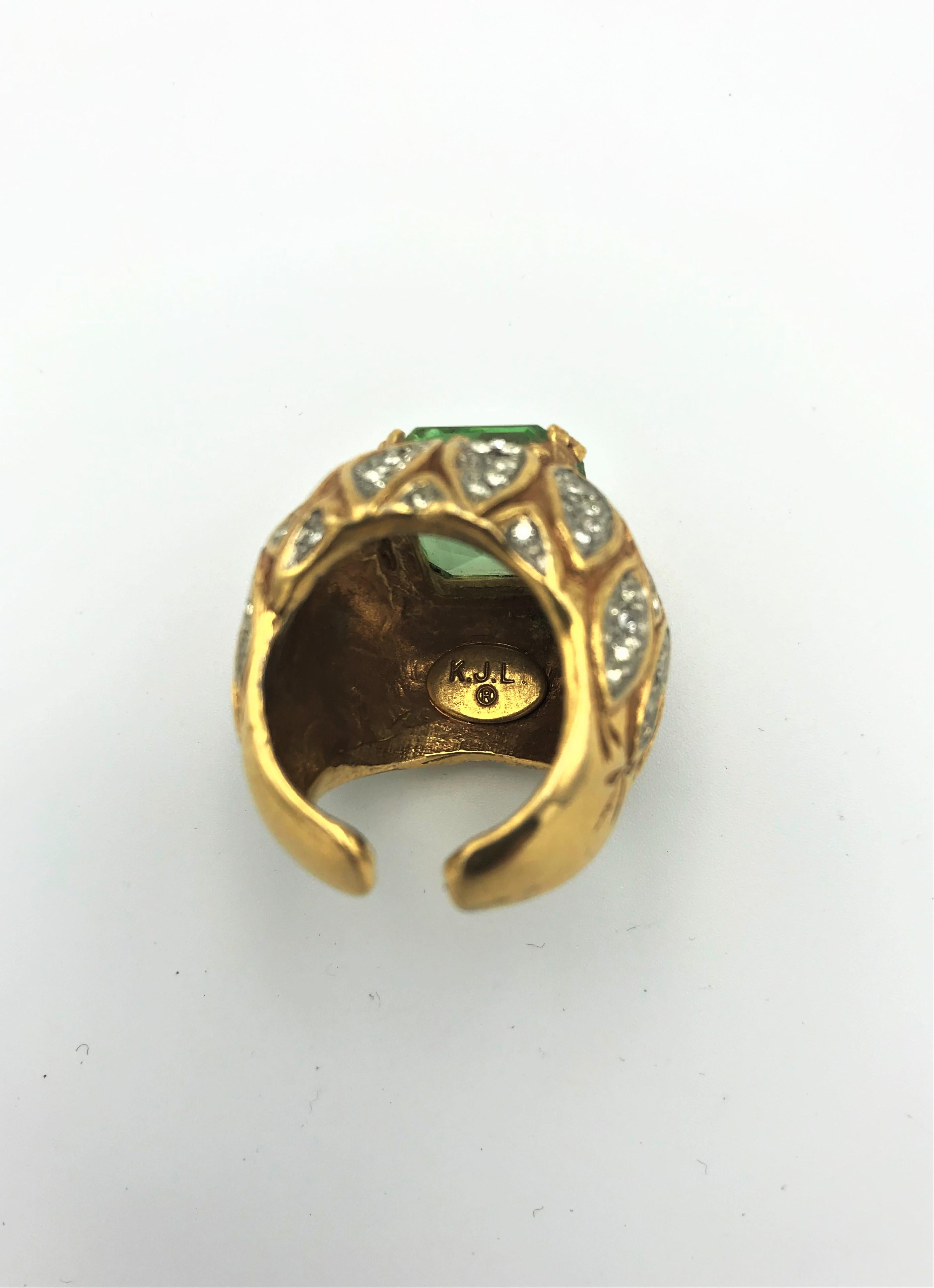 Artist Vintage Kenneth Jay Lane Cocktail Ring USA 1960/70s USA size 5.3   For Sale