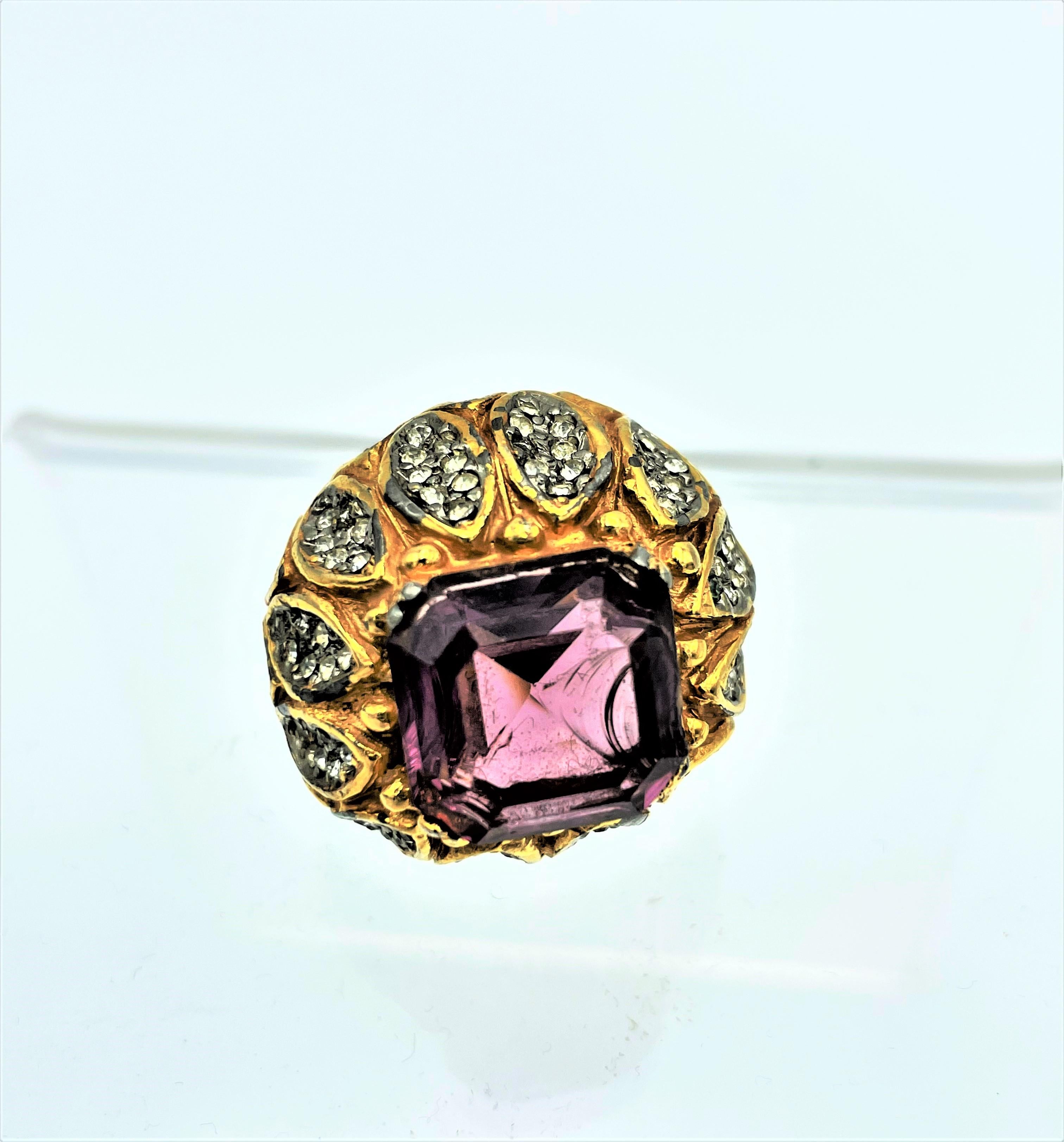 Kenneth Jay Lane Bague de cocktail vintage USA des années 1960/70, taille 5,2 en vente 1