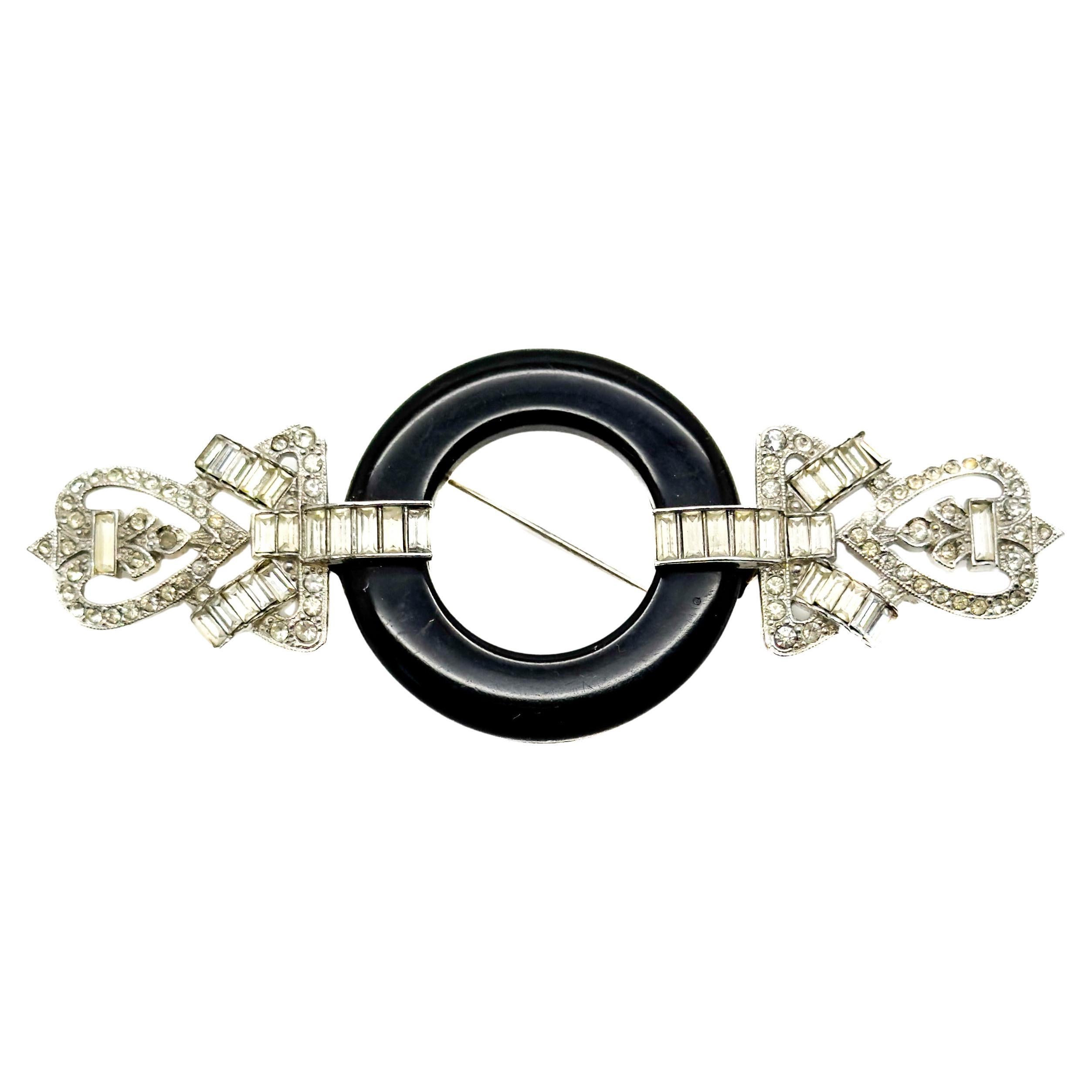 Pre-owned Kenneth Jay Lane Vintage  Deco Brooch 1970s In Multi
