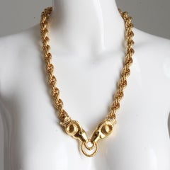 Vintage Kenneth Jay Lane Gold Tone Ram Head Halskette mit Strasssteinen