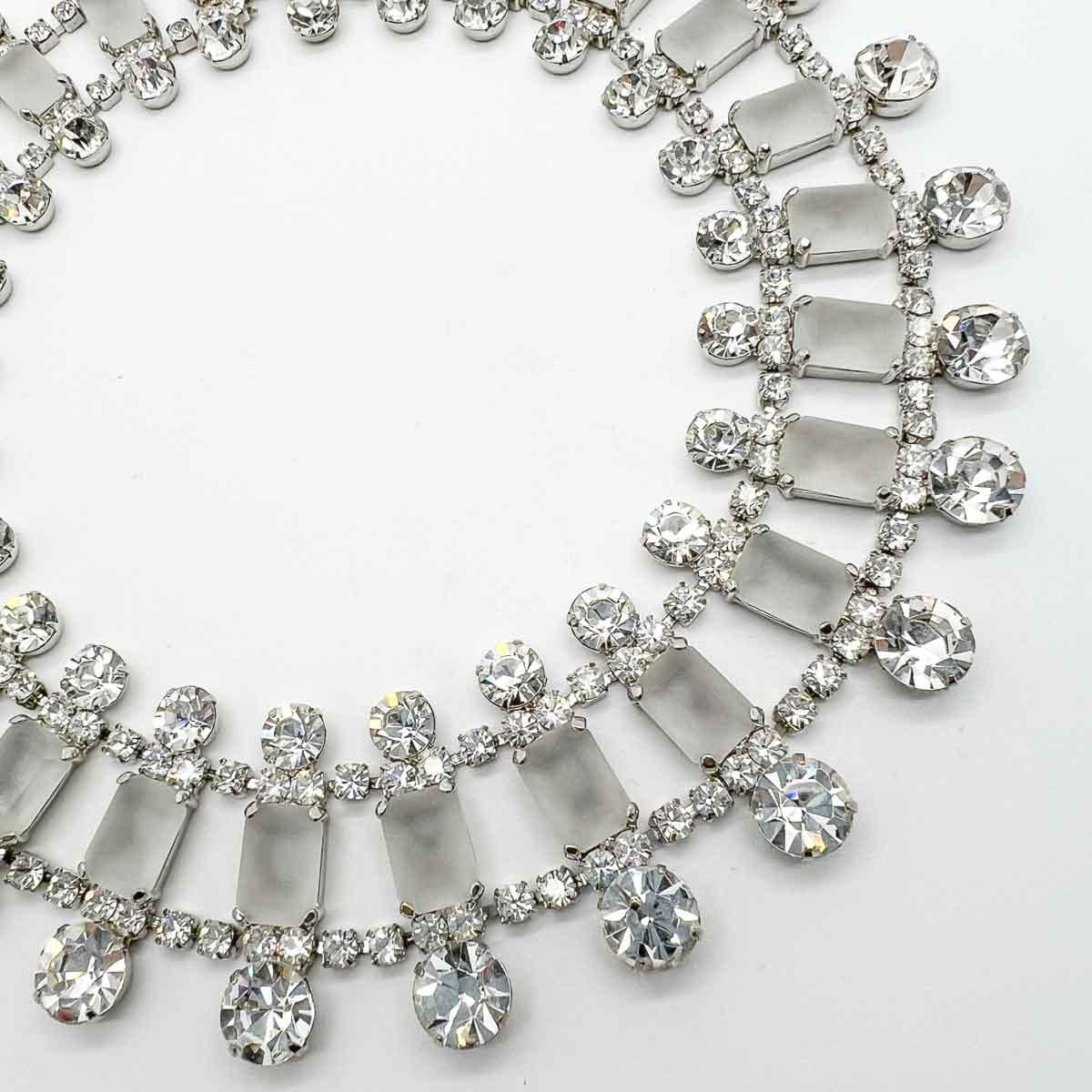 Vintage Kenneth Jay Lane Grande Ice Collar Necklace 1990s In Good Condition For Sale In Wilmslow, GB