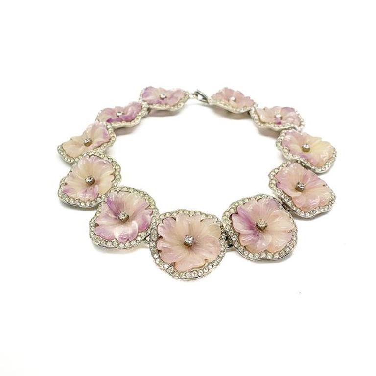 Kenneth Jay Lane Kjl col pansy lilas vintage des années 1980 Pour femmes en vente