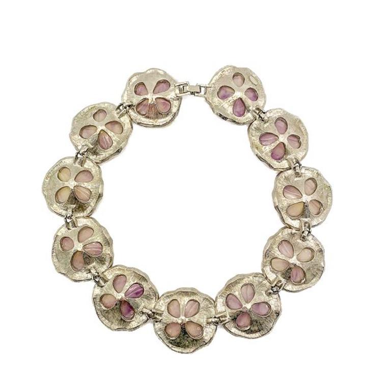 Kenneth Jay Lane Kjl col pansy lilas vintage des années 1980 en vente 1
