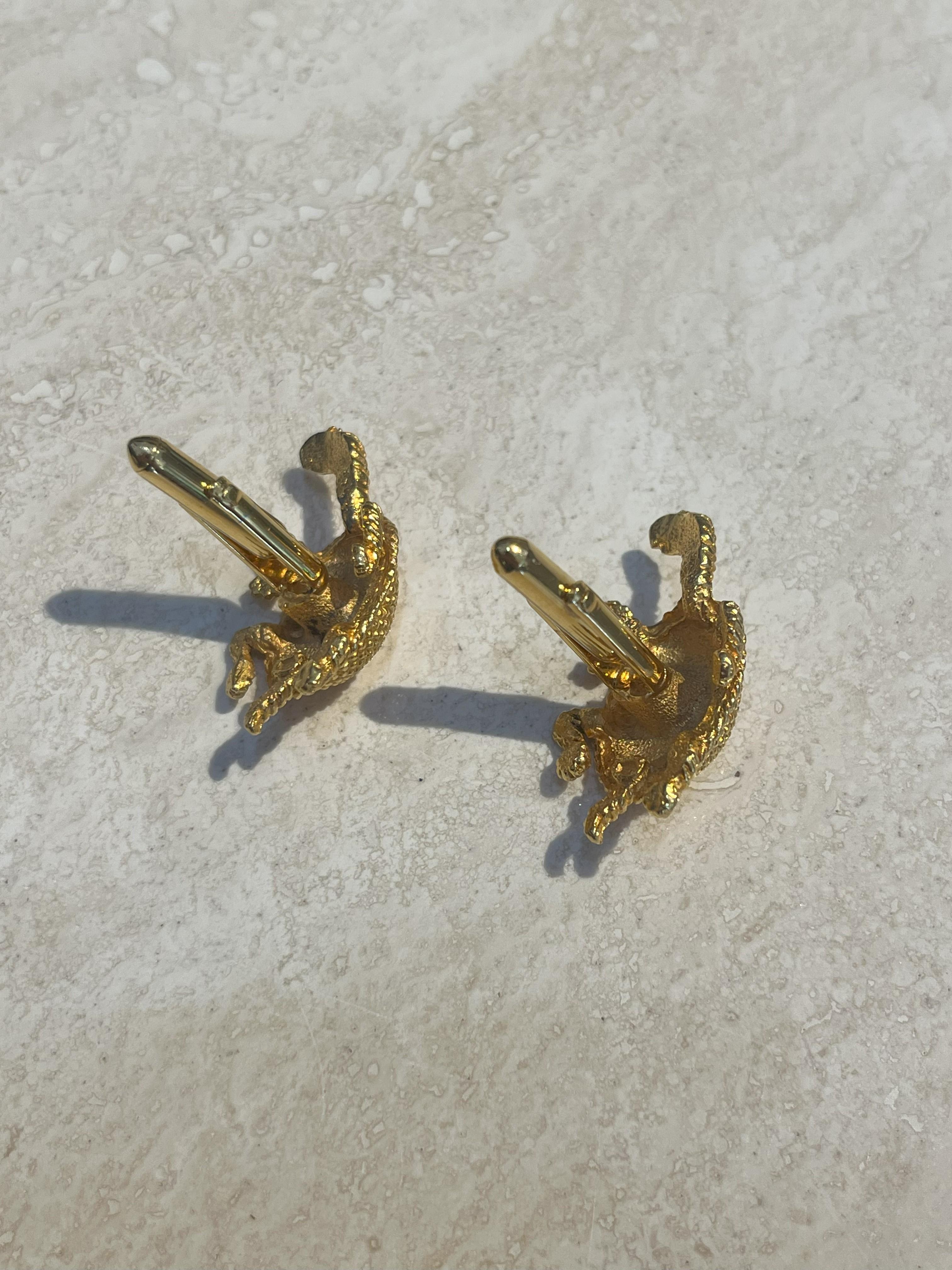 Vintage Kenneth Jay Lane Turtle Cuff Links For Sale 1