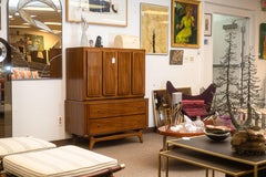 Vintage Kent Coffey Insignia Highboy Walnut Wood Mid Century Dresser Cabinet