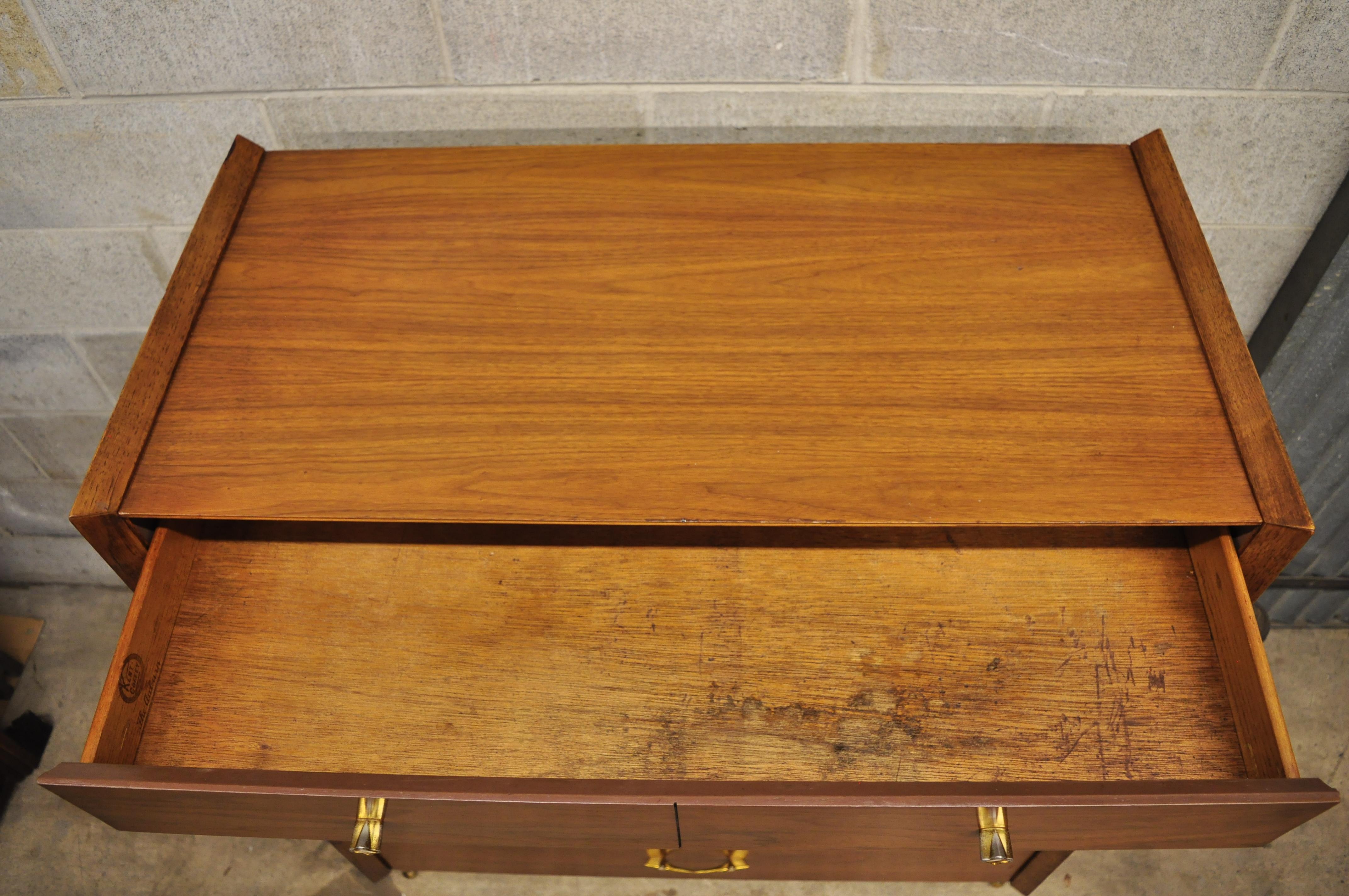 North American Vintage Kent Coffey The Auburn Midcentury Walnut Atomic Era Tall Chest Dresser