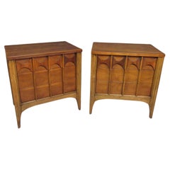 Vintage Kent Coffey Walnut & Elm "Perspecta" Nightstands