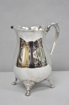 Vintage Kent Silversmiths Silver Plated Bulbous Victorian Footed Water Pitcher