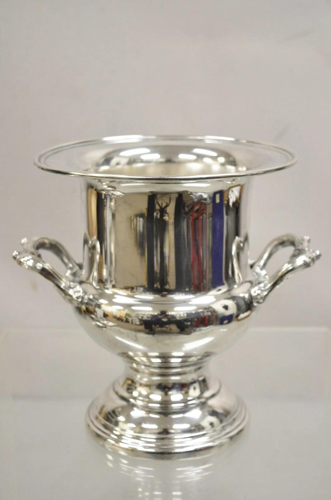 Vintage Kent Silversmiths Silver Plated Trophy Cup Champagne Chiller Ice Bucket 5