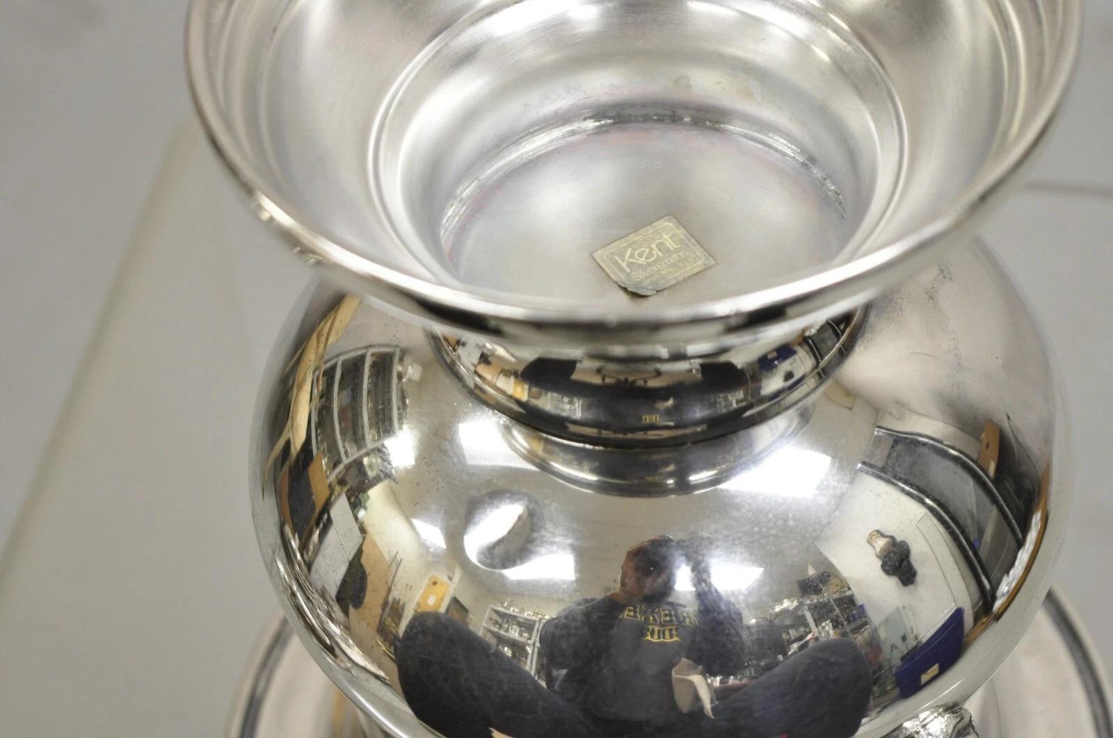 Vintage Kent Silversmiths Silver Plated Trophy Cup Champagne Chiller Ice Bucket 3