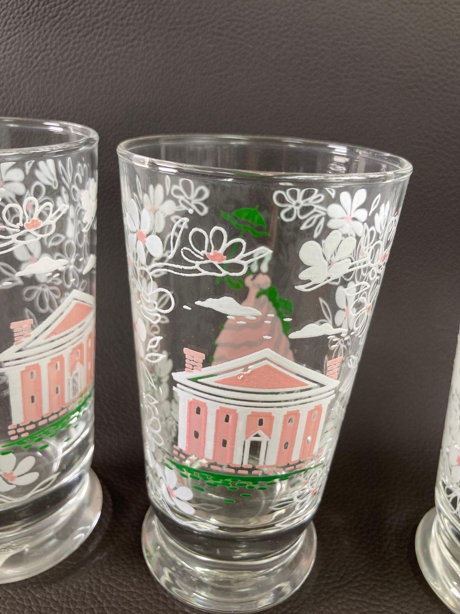 Vintage KENTUCKY DERBY Libbey Americana Southern Belle Magnolia Glasses Barware For Sale 1