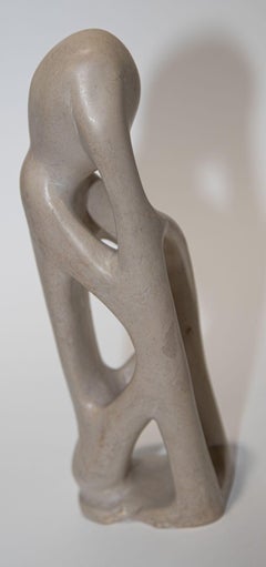 Vintage Kenya Soapstone “Thinking Man” Abstract Sculpture