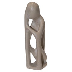 Vintage Kenya Soapstone “Thinking Man” Abstract Sculpture