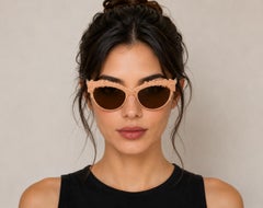 Vintage-Sonnenbrille von Kenzo aus den 1980er Jahren im Cat-Eye-Stil in Lachsrosa – seltene Designerbrille aus Frankreich