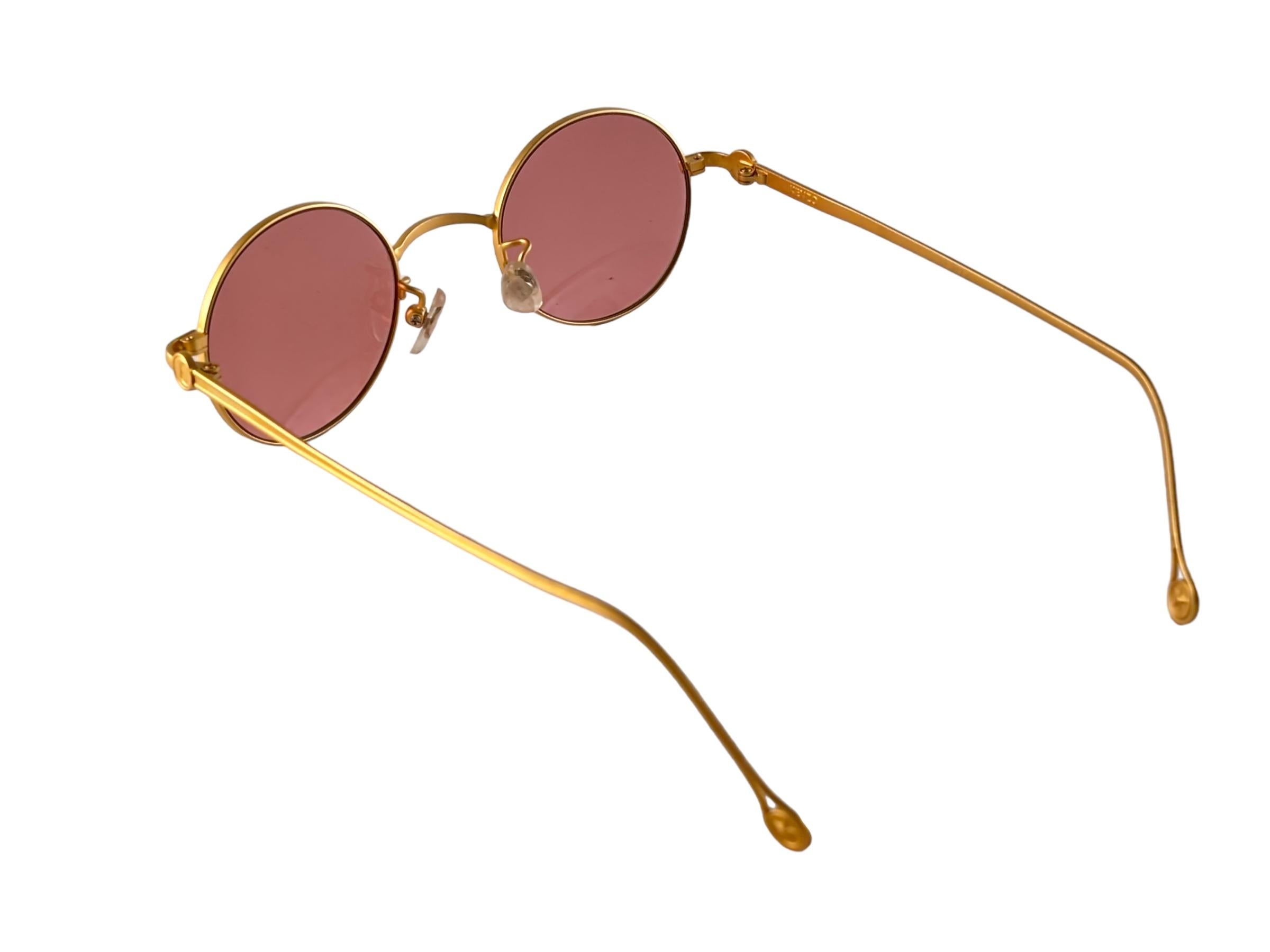 Vintage Kenzo 2851 Matte Gold-Sonnenbrille 1980er Jahre Hergestellt in Japan (Pink) im Angebot