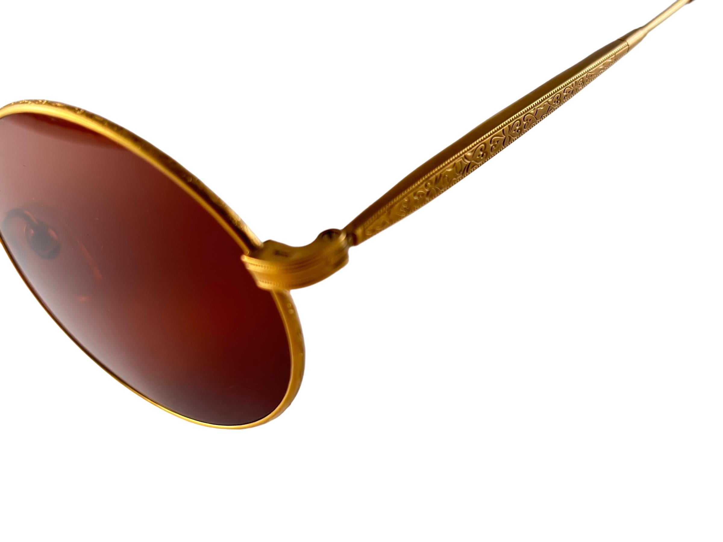 Vintage Kenzo 2851 Matte Gold-Sonnenbrille 1980er Jahre Hergestellt in Japan im Angebot 3