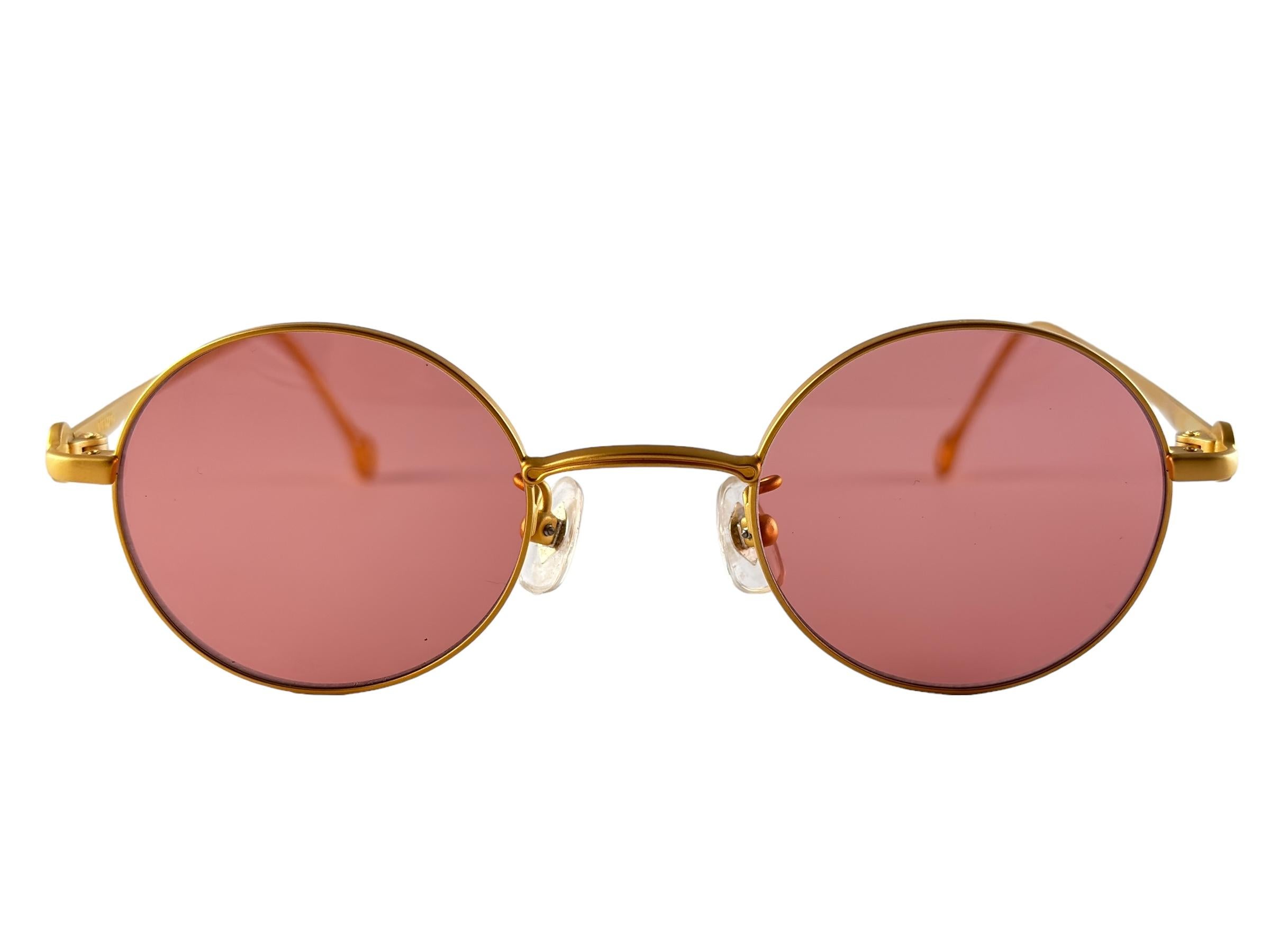 Vintage Kenzo 2851 Matte Gold-Sonnenbrille 1980er Jahre Hergestellt in Japan im Angebot 4