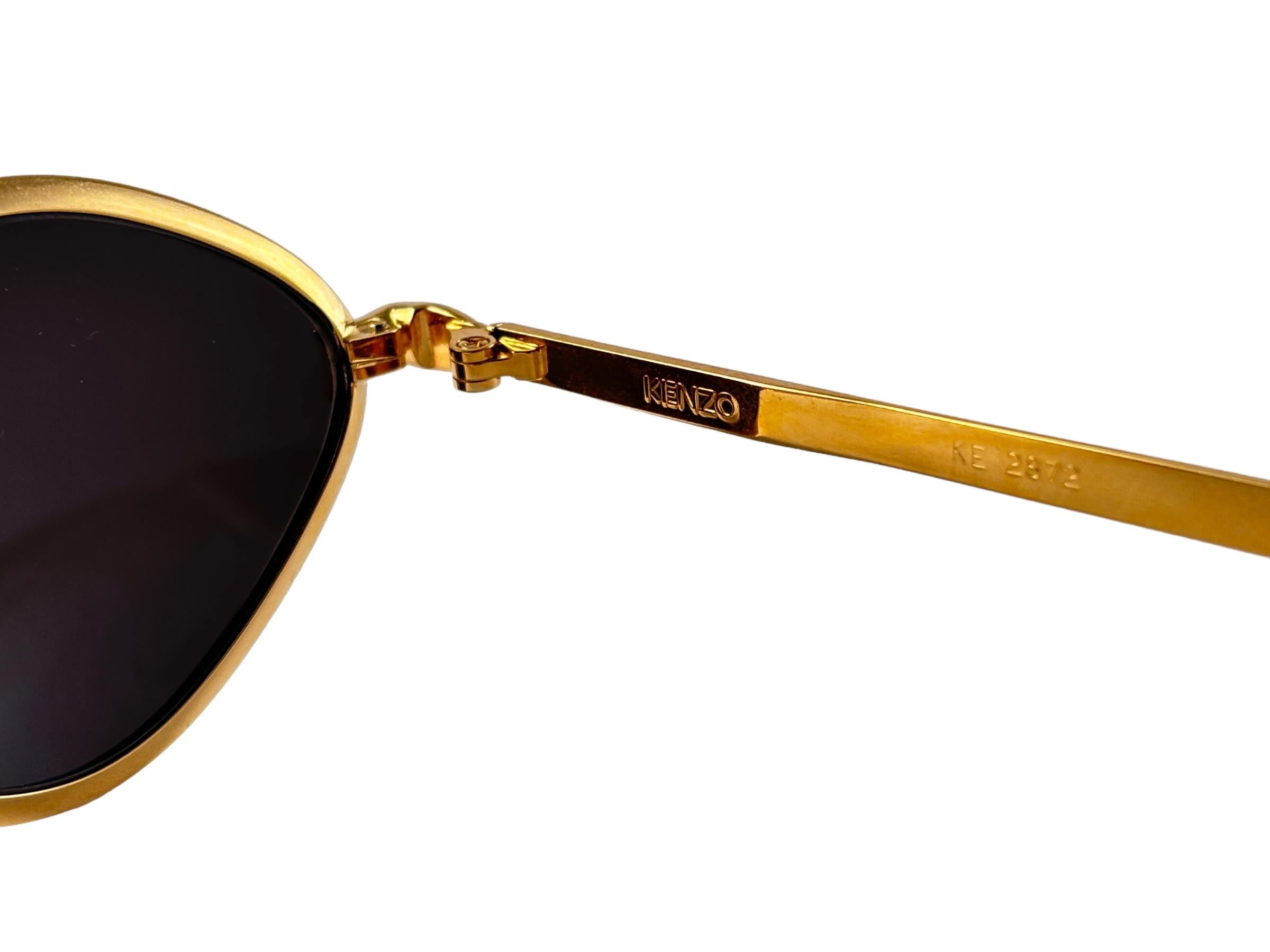 Lunettes de soleil vintage Kenzo 2872 Gold Diamond Shaped 1980's Made in Japan Unisexe en vente
