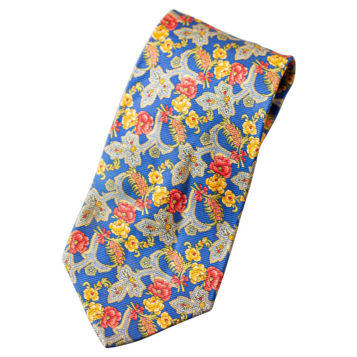 Vintage Kenzo all-silk tie with flowers For Sale
