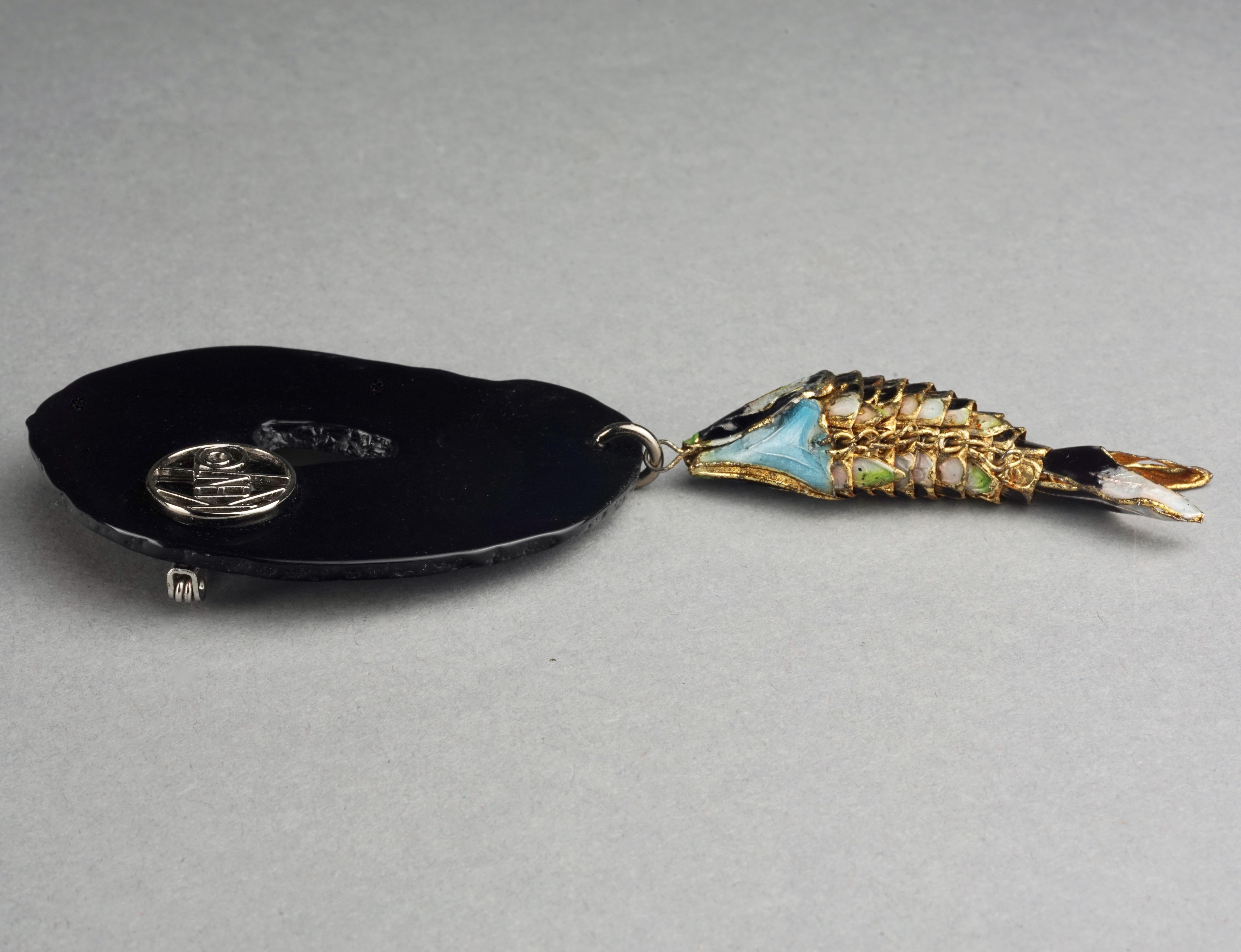 Women's Vintage KENZO Articulated Koi Fish Faux Agate Brooch For Sale