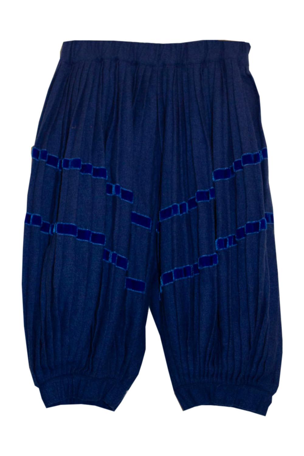 Vintage Kenzo Blue Pleated Knickerbockers/Shorts For Sale 1
