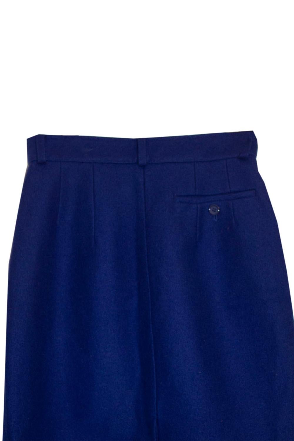 Women's Vintage Kenzo Blue Wool Mini Skirt For Sale