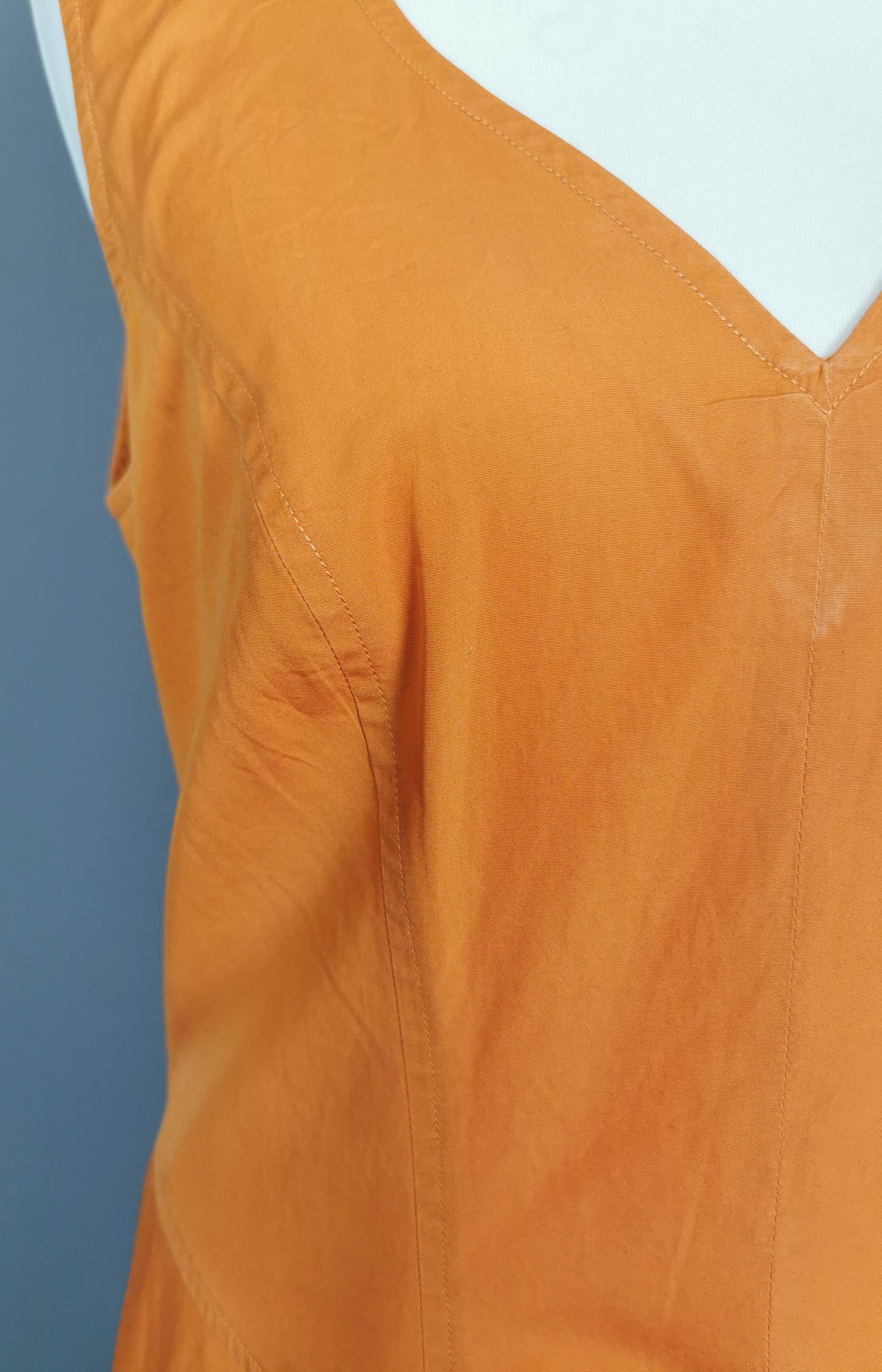 Robe soleil vintage Kenzo orange brûlé, 1980 en vente 5