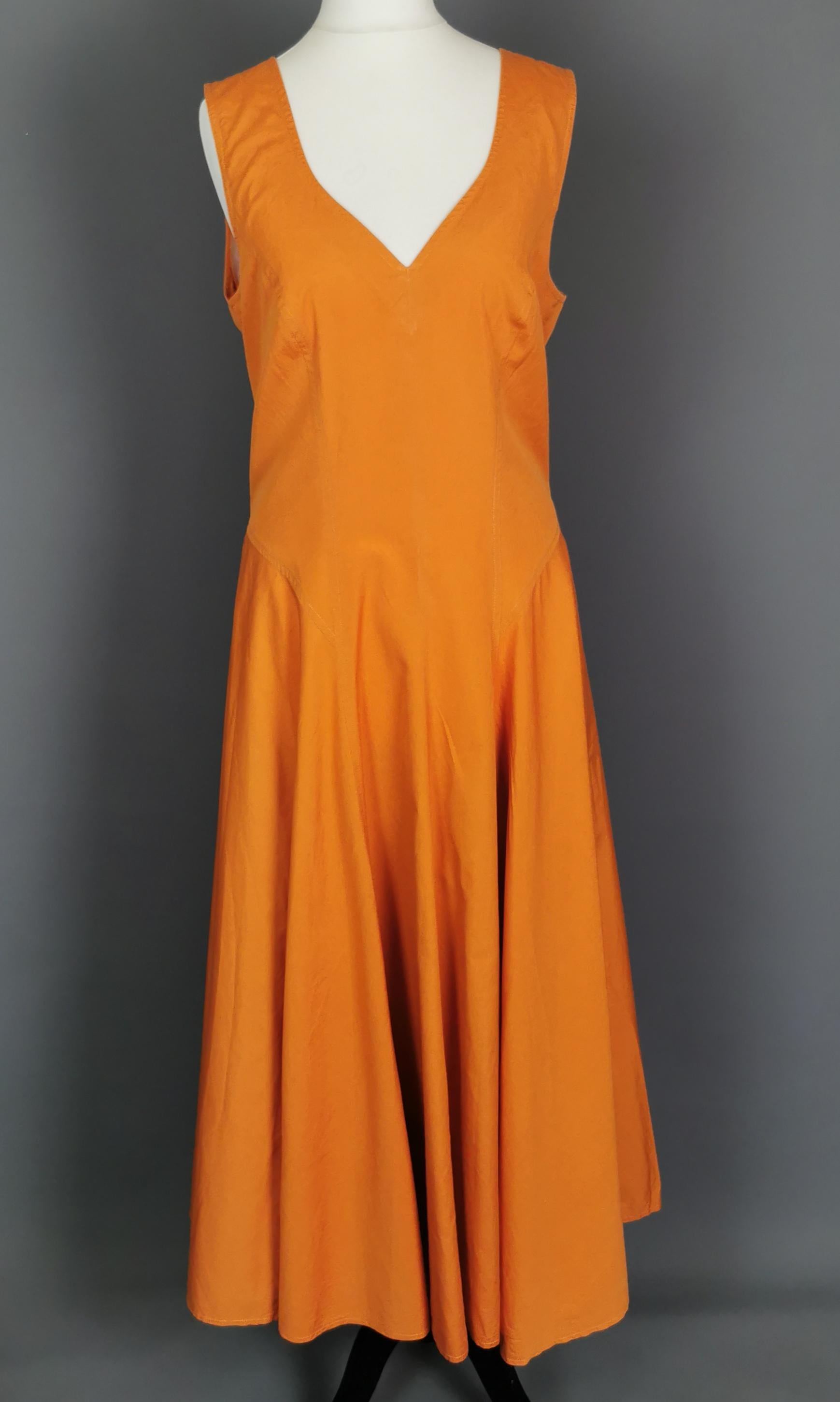 Vintage Kenzo burnt orange sun dress, 1980s  For Sale 6
