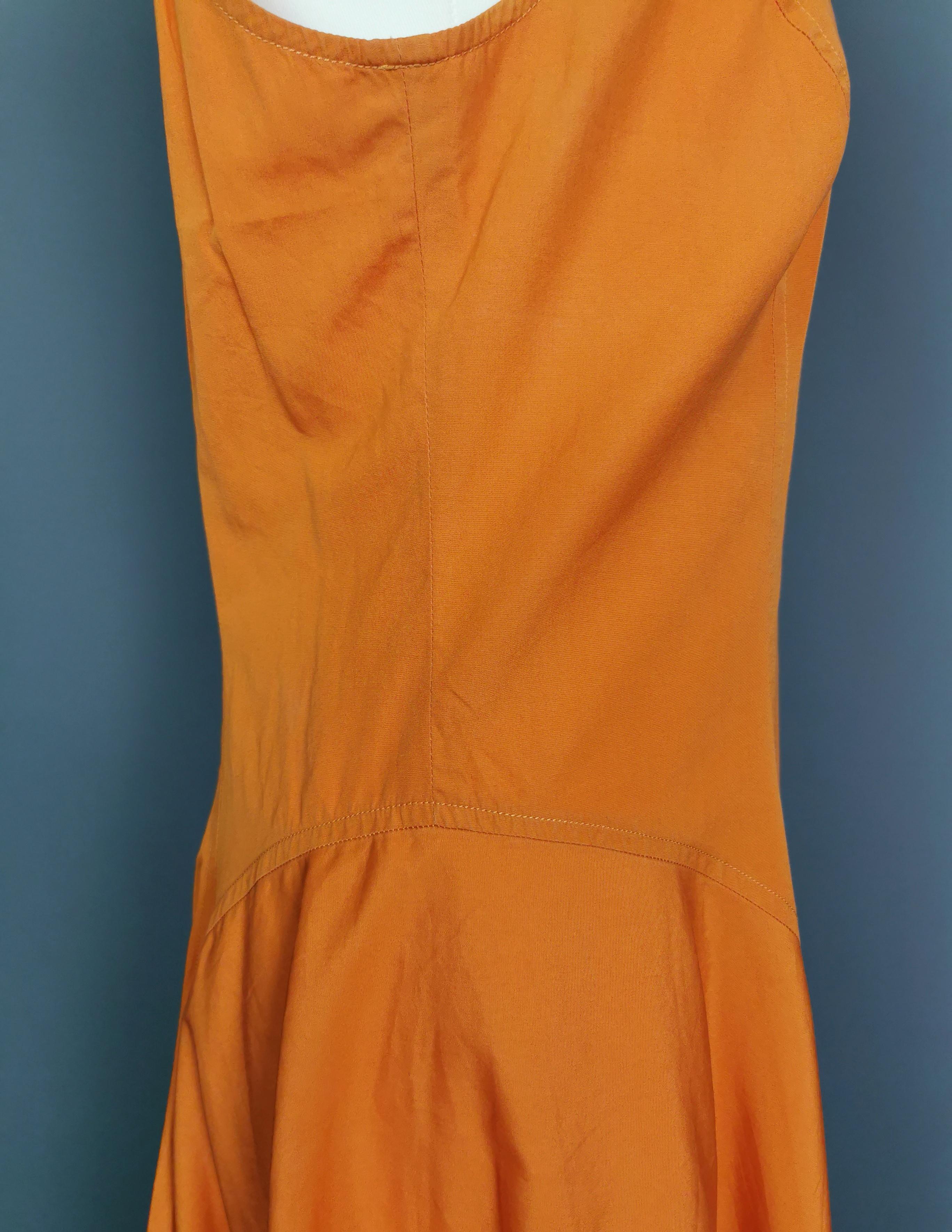 Vintage Kenzo burnt orange sun dress, 1980s  For Sale 7