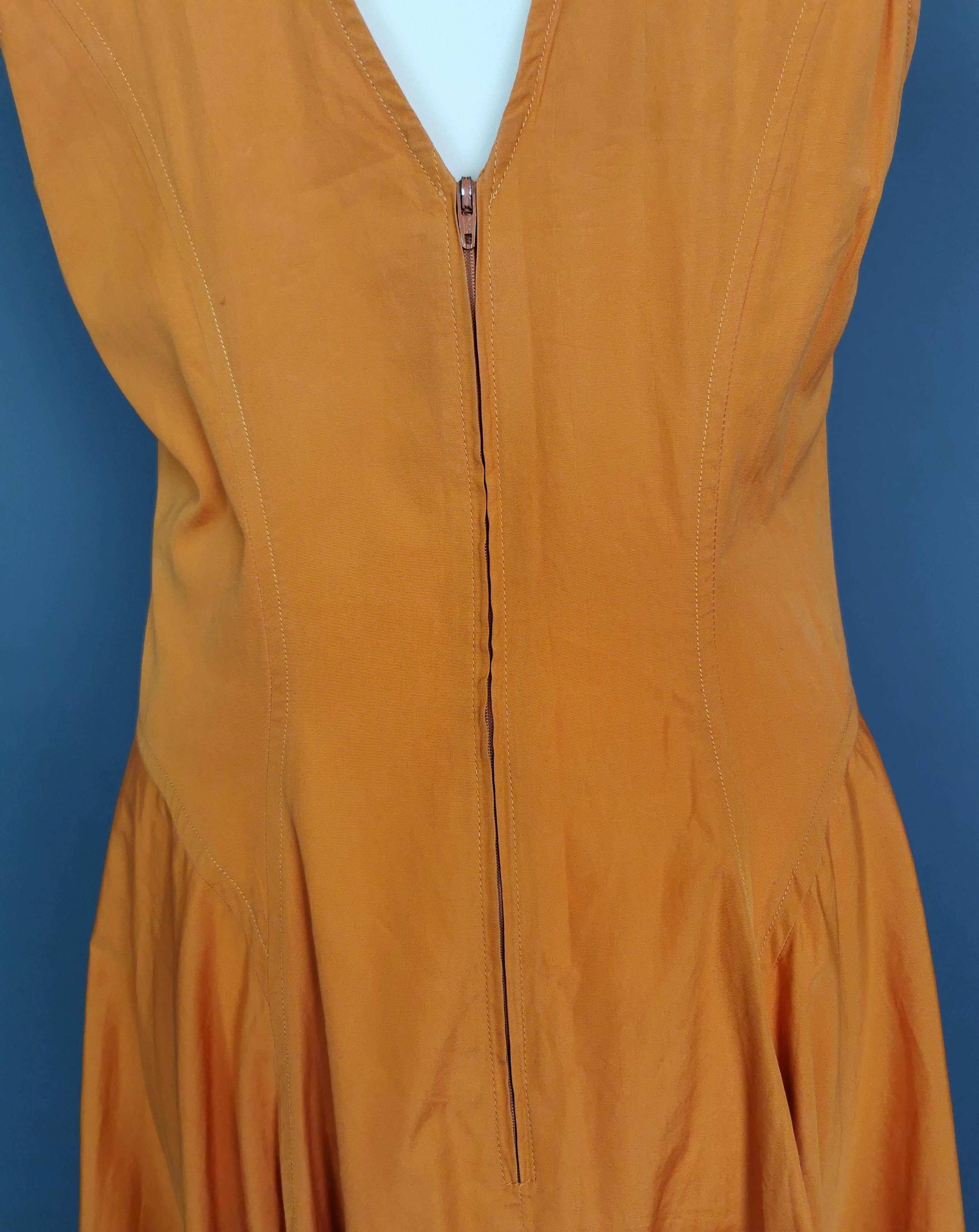 Vintage Kenzo burnt orange sun dress, 1980s  For Sale 9