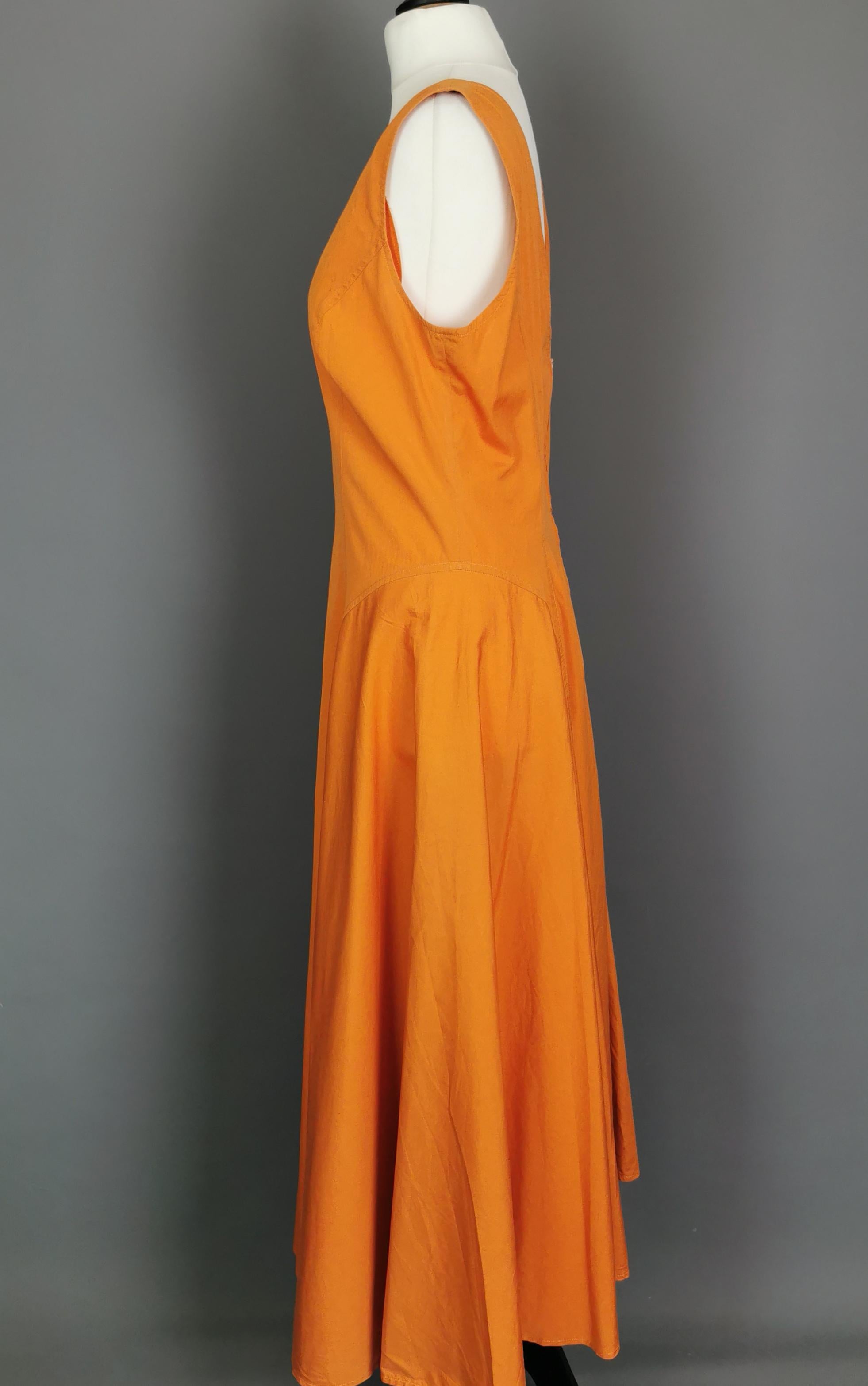 Vintage Kenzo burnt orange sun dress, 1980s  For Sale 1