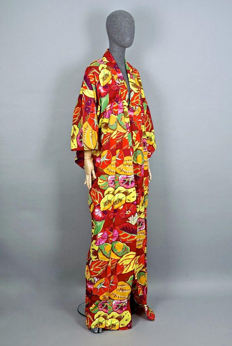 Vintage KENZO Floral Haori Kimono Coat For Sale 1