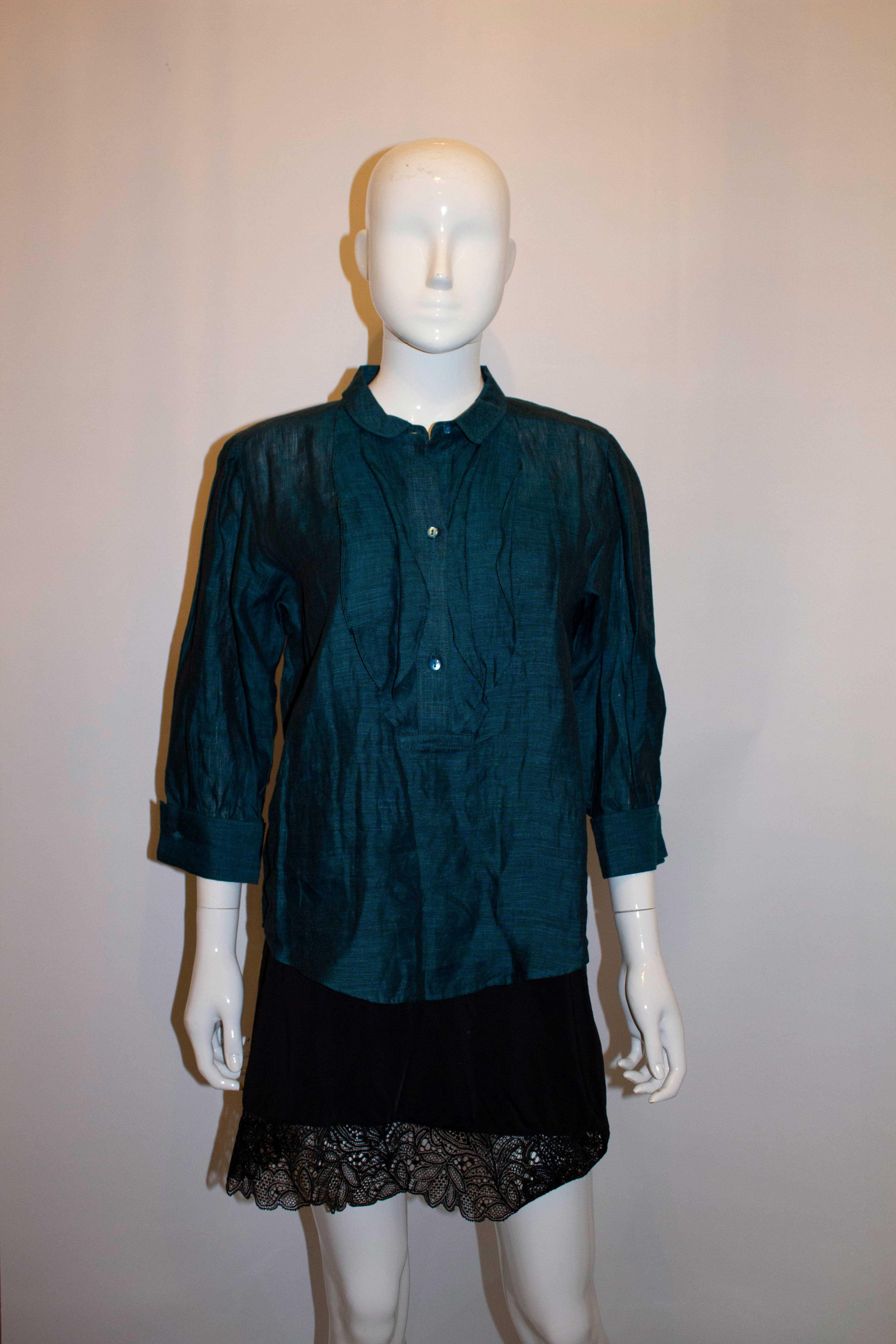 Vintage Kenzo Frill Shirt In Good Condition For Sale In London, GB