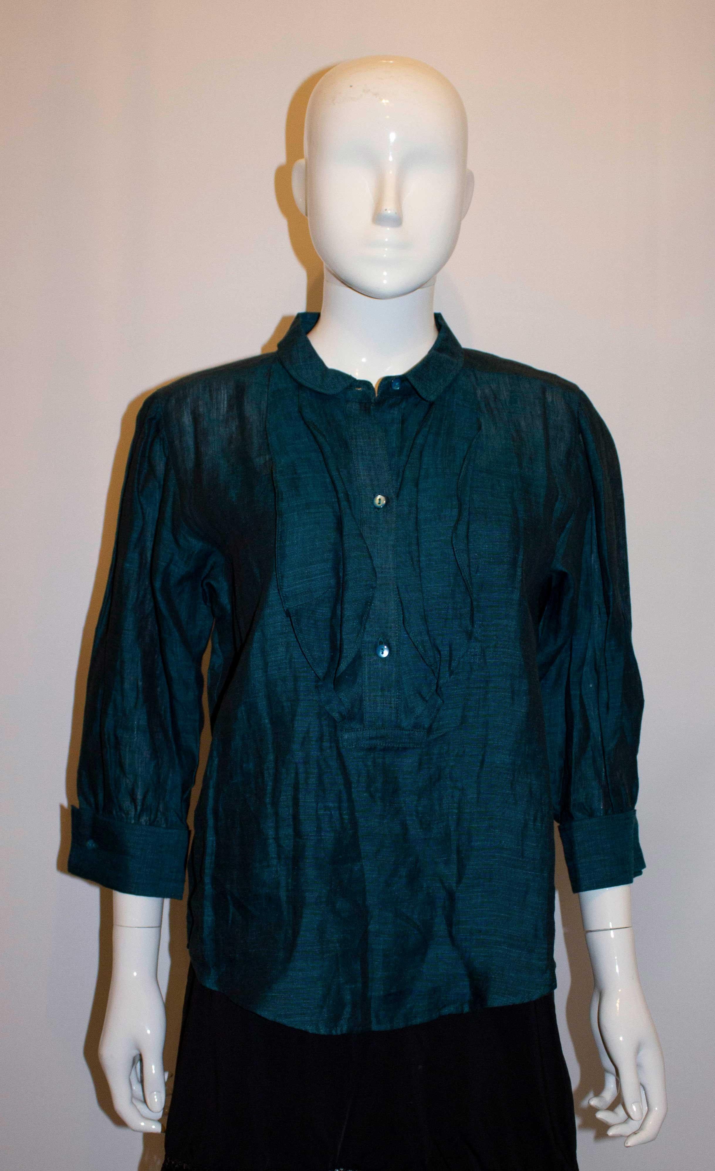 Kenzo Frill Hemd, Vintage Damen im Angebot