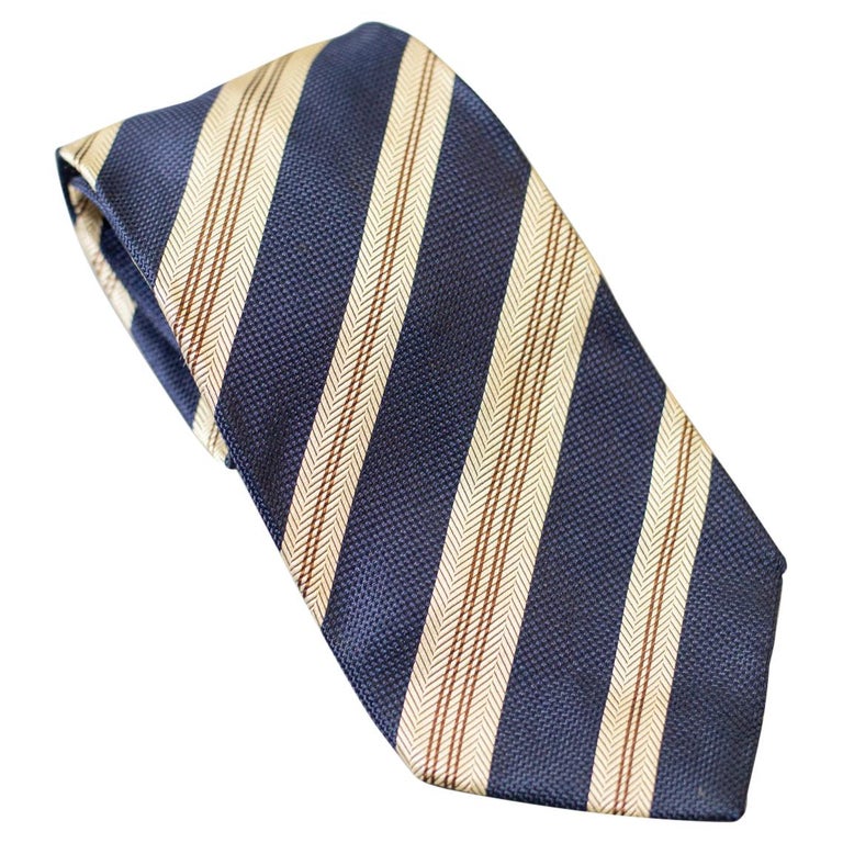 Kenzo - Cravate vintage pour homme à rayures en argent massif En vente sur  1stDibs
