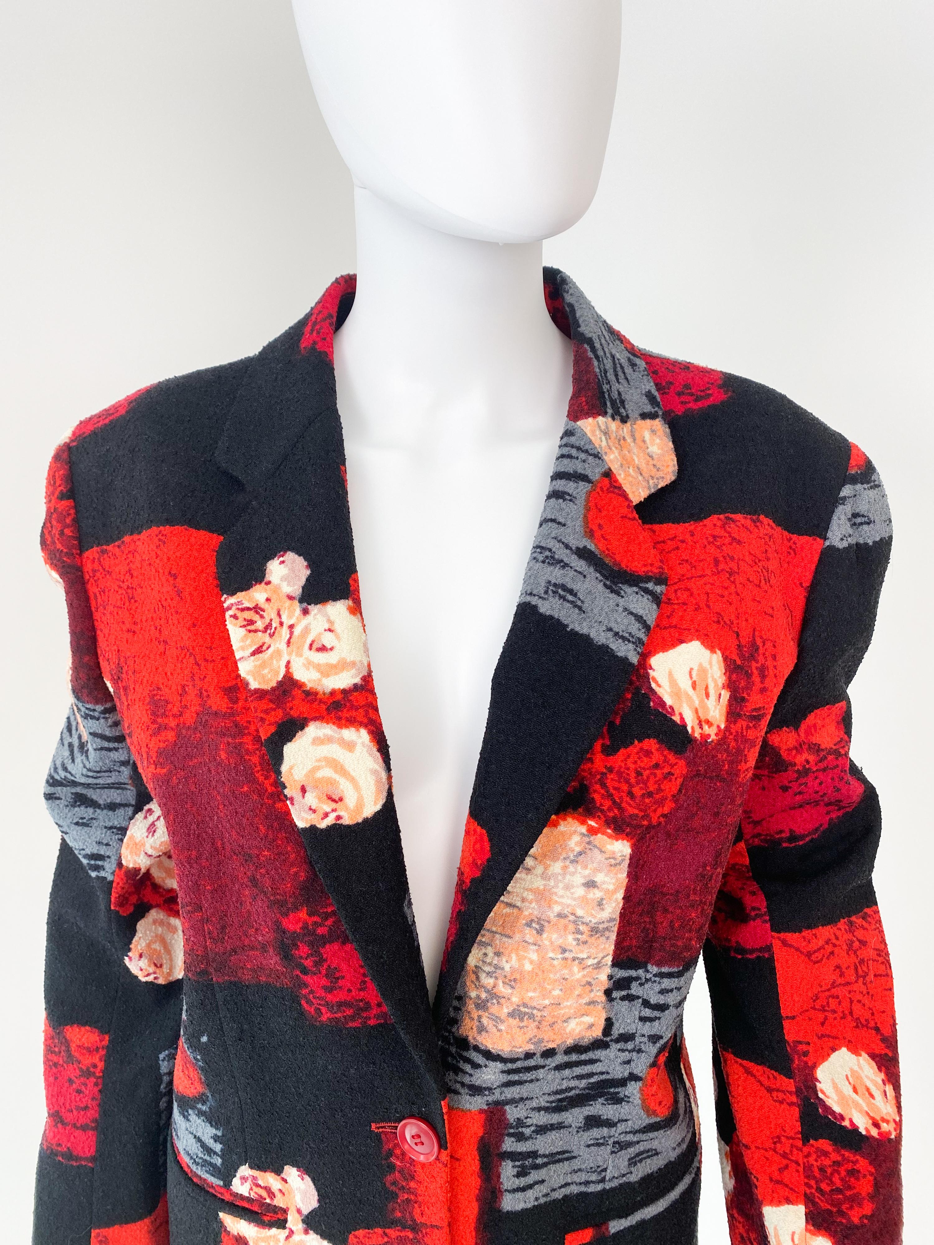 Pink Kenzo Paris Abstract Print Multicolor Jacket Size 10/12 For Sale