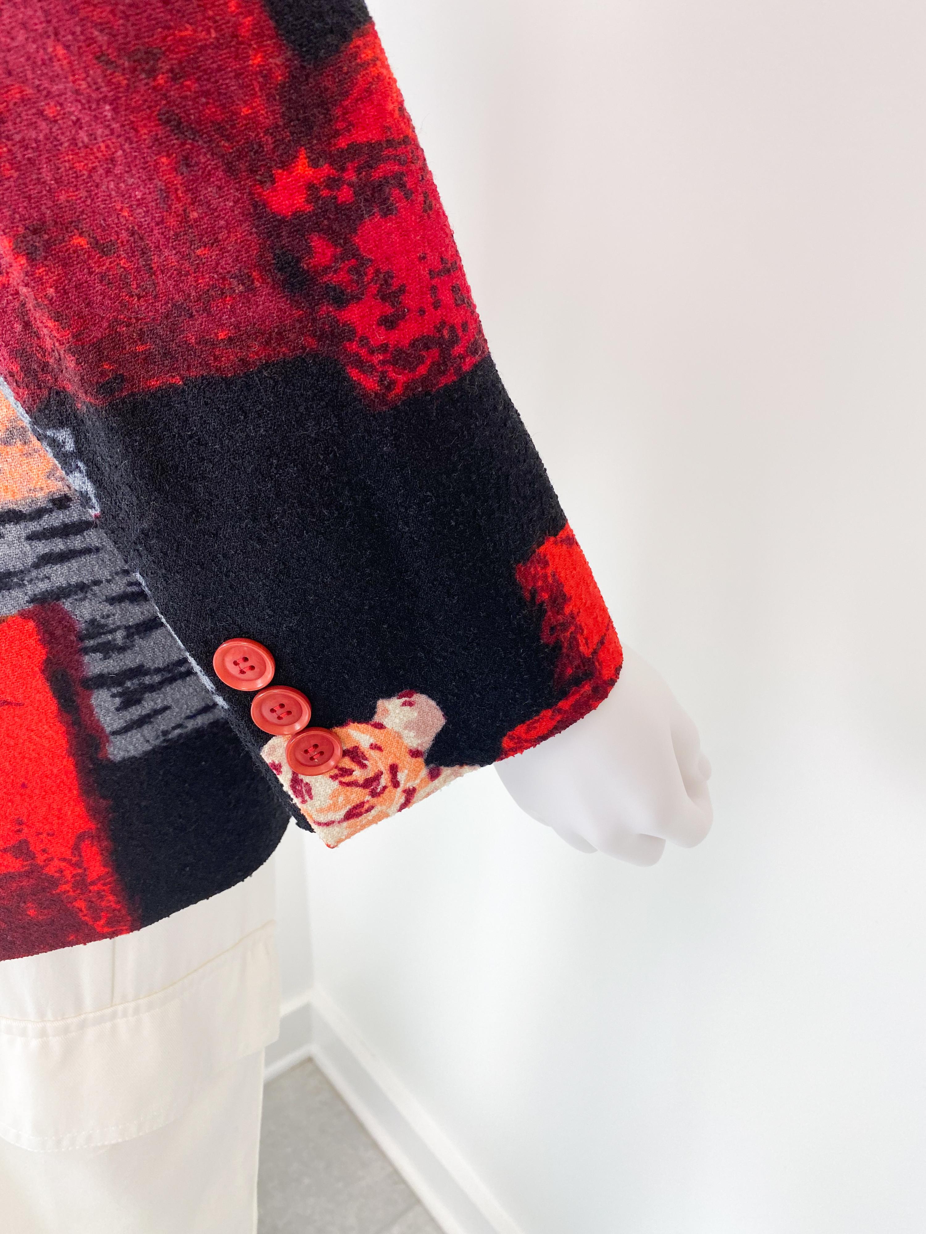 Kenzo Paris Abstract Print Multicolor Jacket Size 10/12 For Sale 1