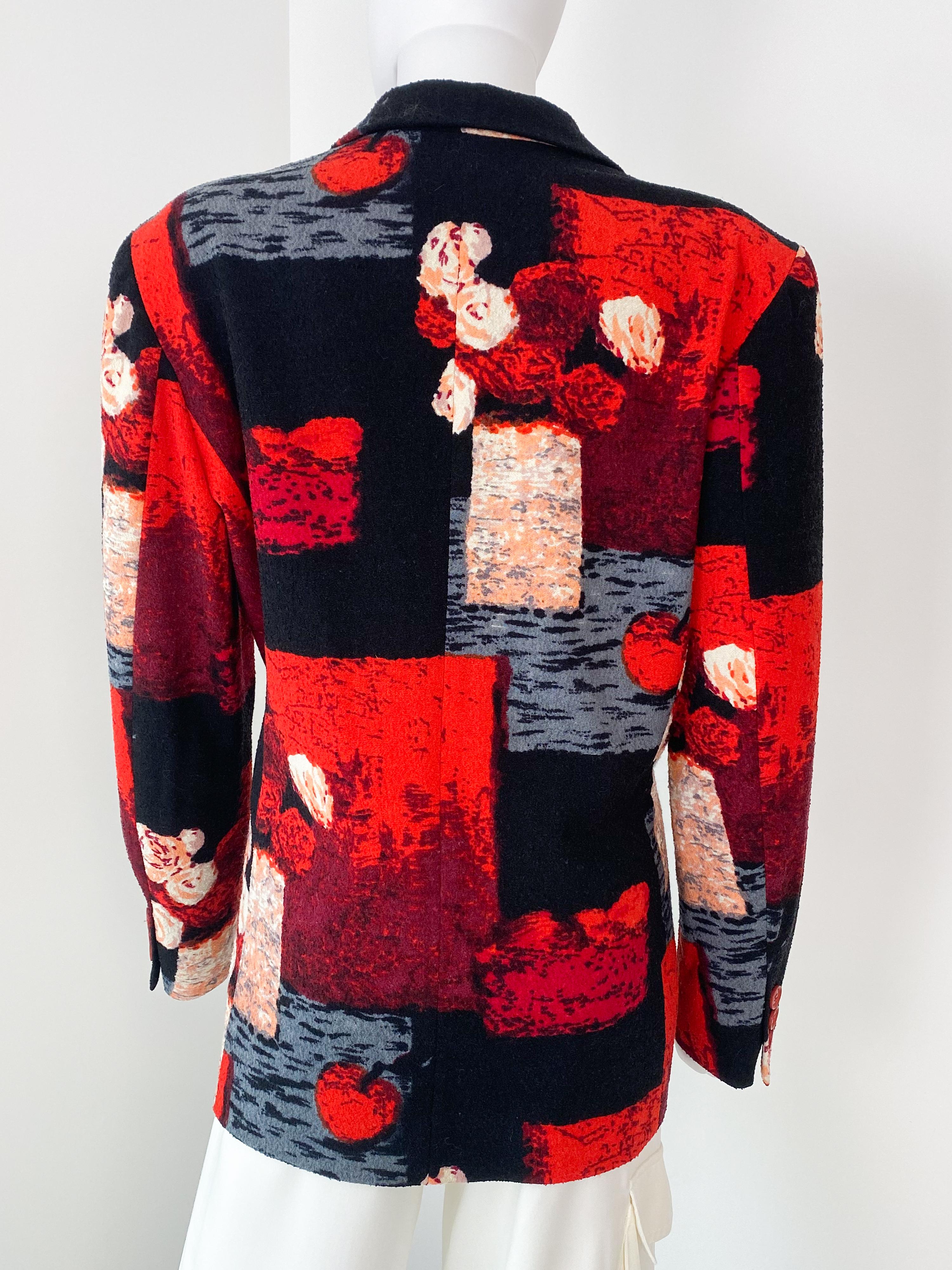 Kenzo Paris Abstract Print Multicolor Jacket Size 10/12 For Sale 3