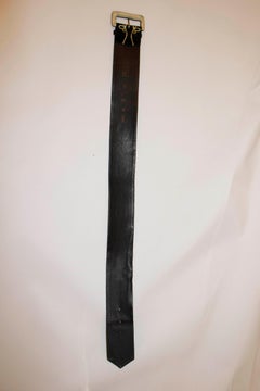 Vintage Kenzo Paris Black Belt with Gold Thread Detail