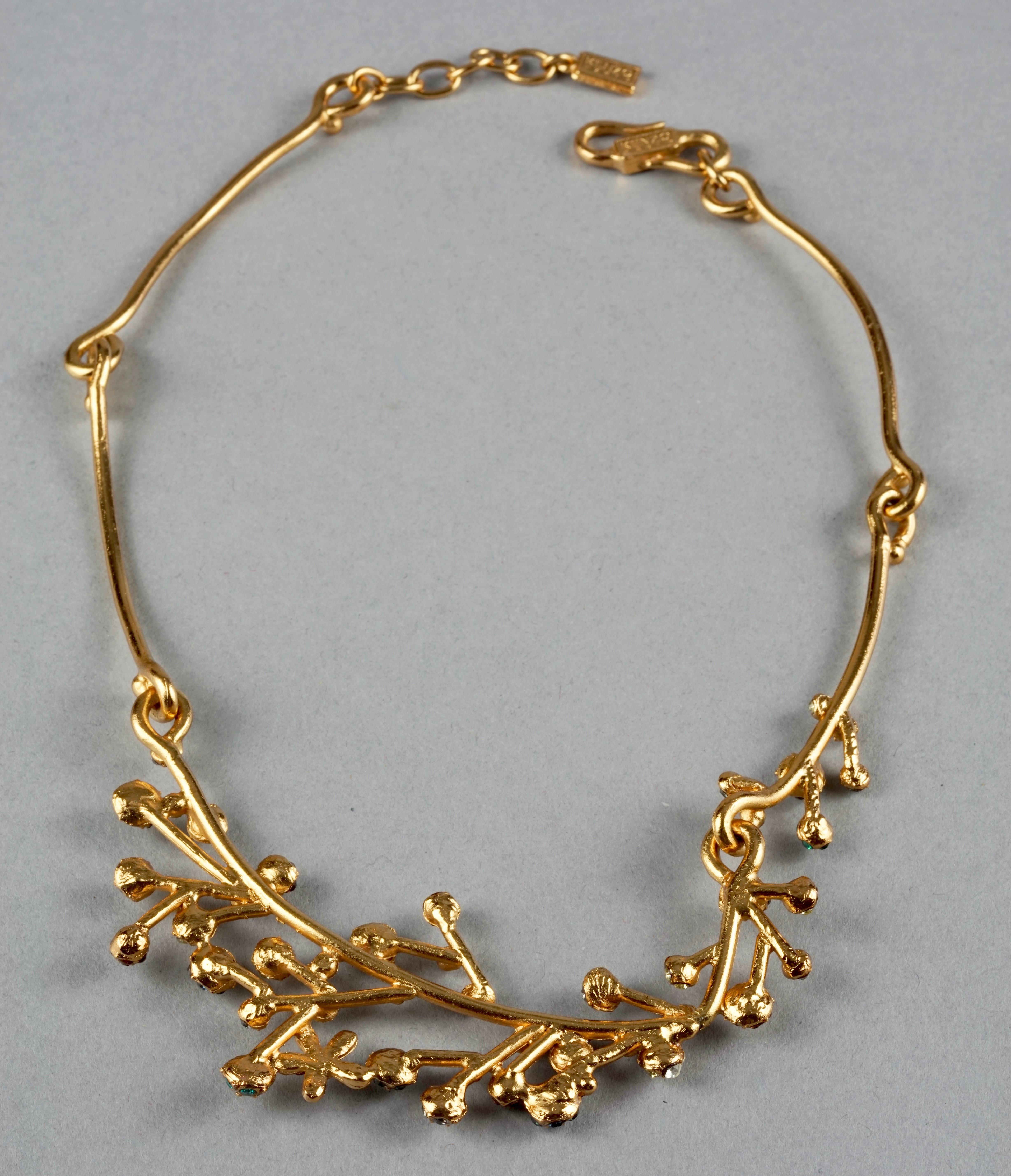 Vintage KENZO PARIS Jewelled Flower Sputnik Necklace For Sale 4