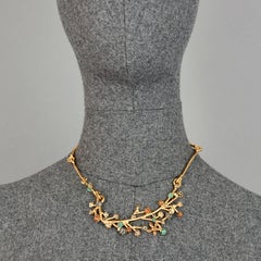 Vintage KENZO PARIS Jewelled Flower Sputnik Necklace