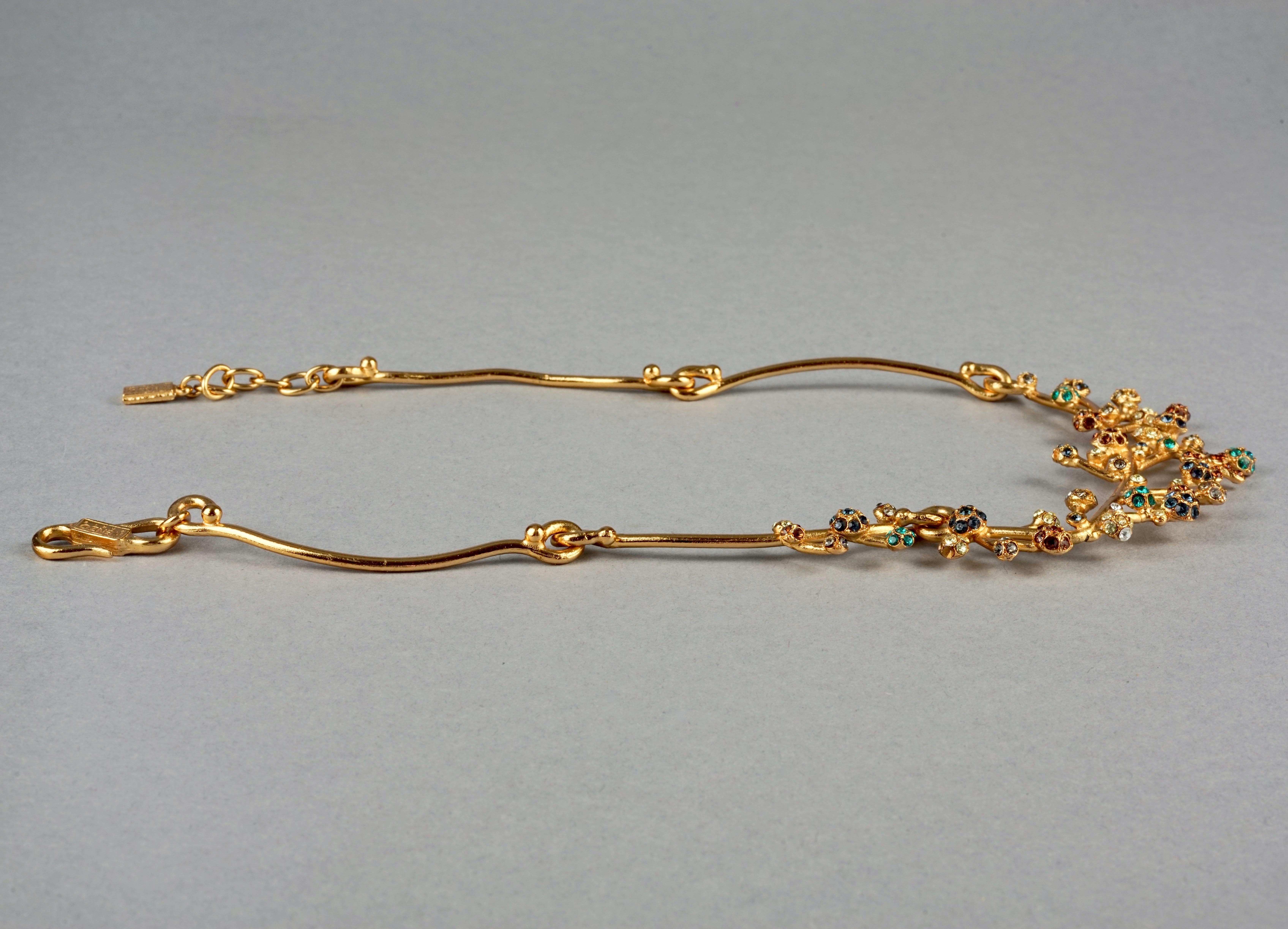 Vintage KENZO PARIS Jewelled Flower Sputnik Necklace For Sale 1
