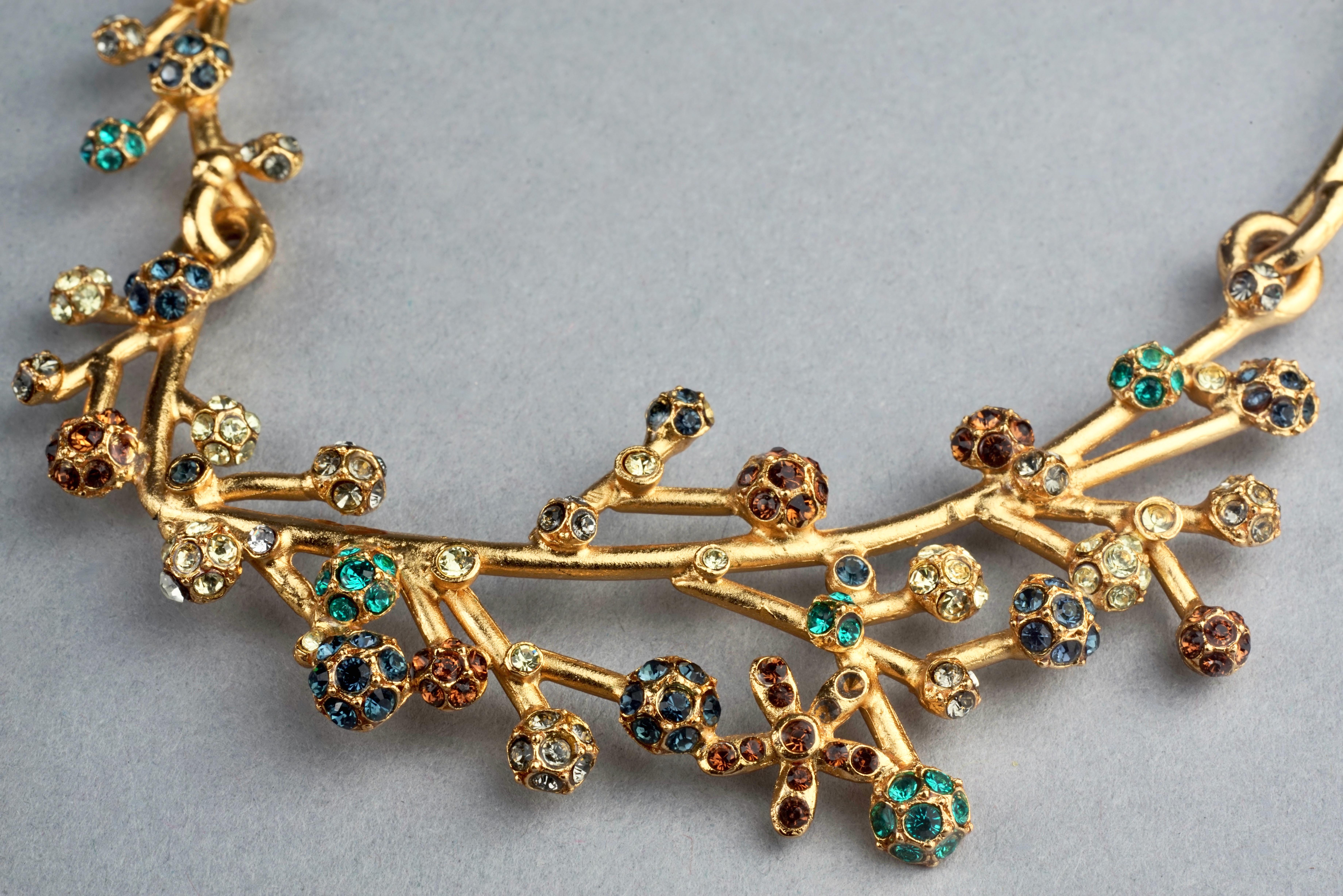 Vintage KENZO PARIS Jewelled Flower Sputnik Necklace For Sale 2