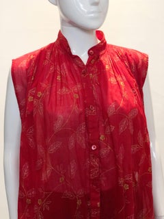 Vintage Kenzo Paris Red and Gold Top