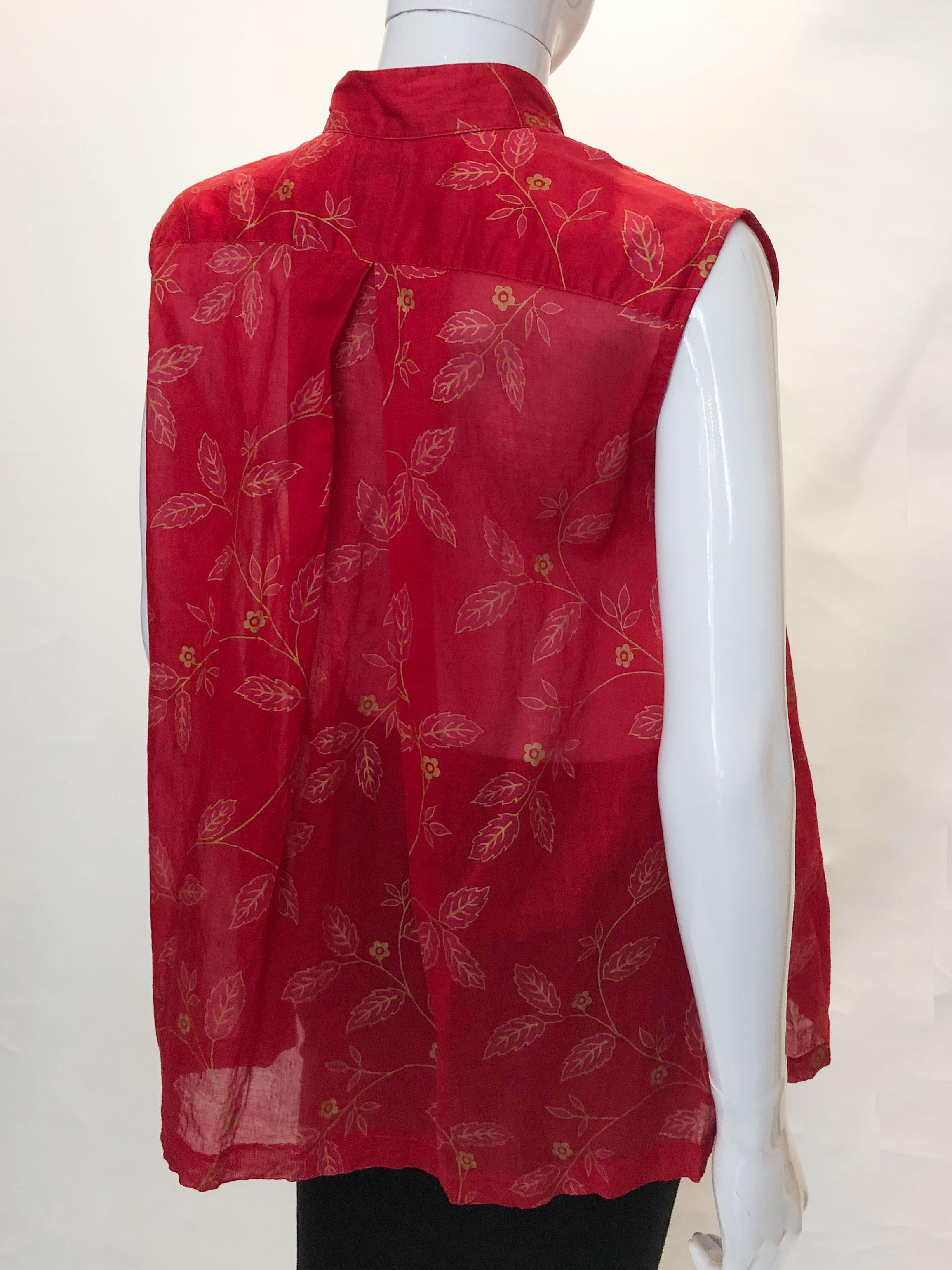 Women's Vintage Kenzo Paris Red and Gold Top For Sale