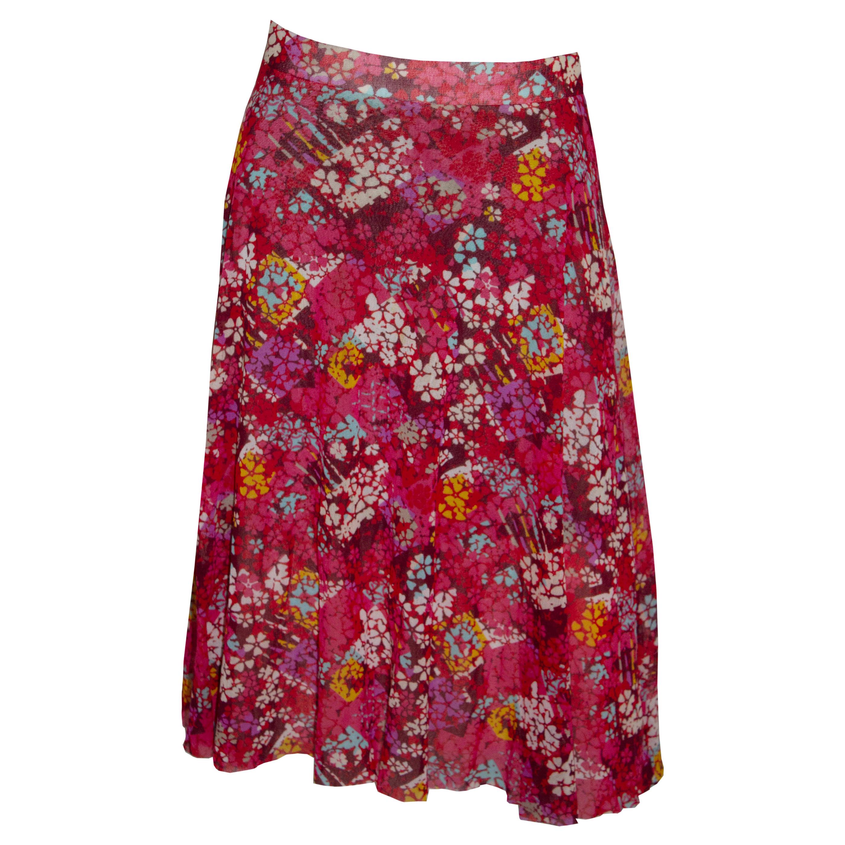 1980s Kenzo Paris Vintage Taupe Brown Cotton Wrap Midi Skirt For Sale ...