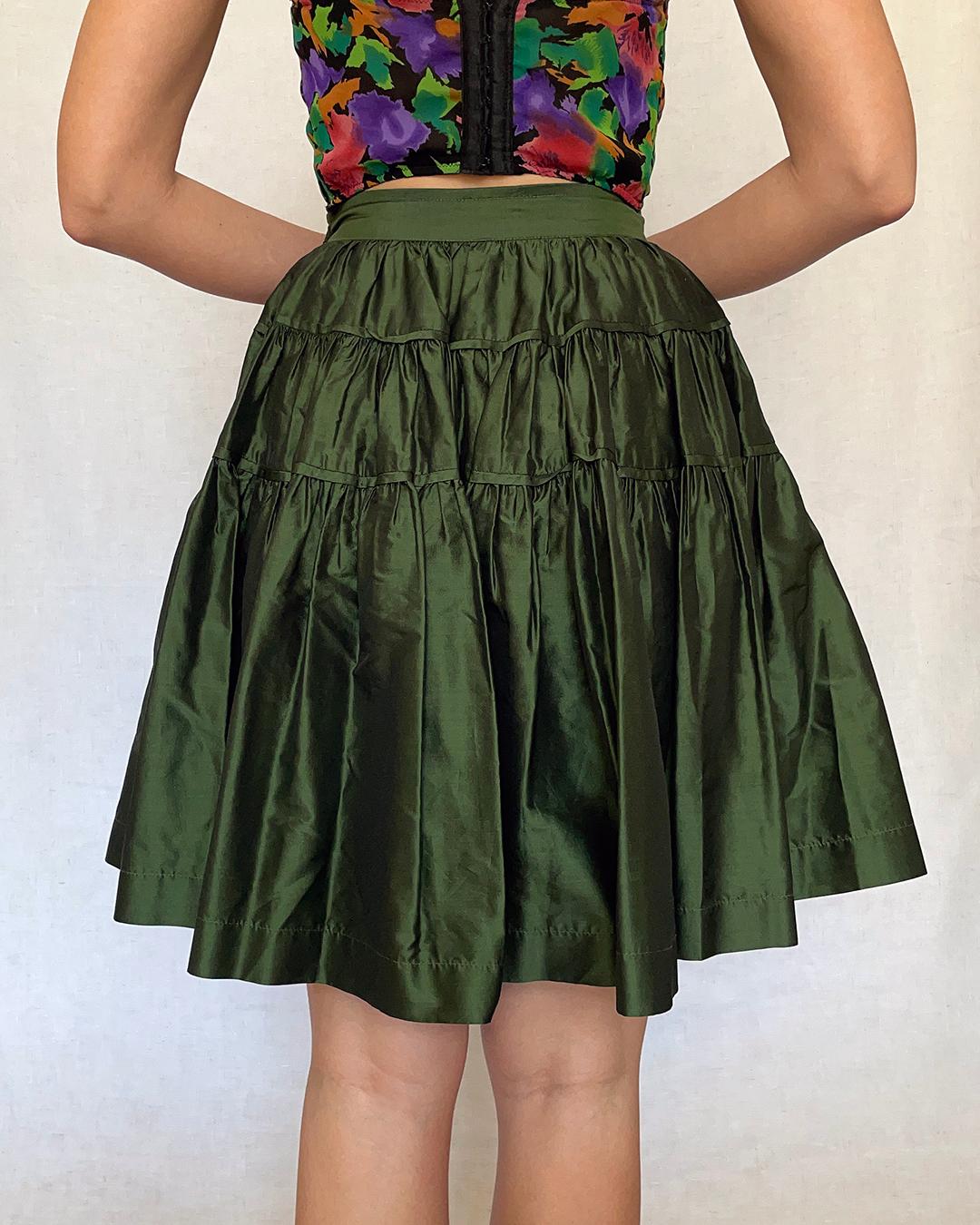 Vintage Kenzo Silk Taffeta Skirt 4