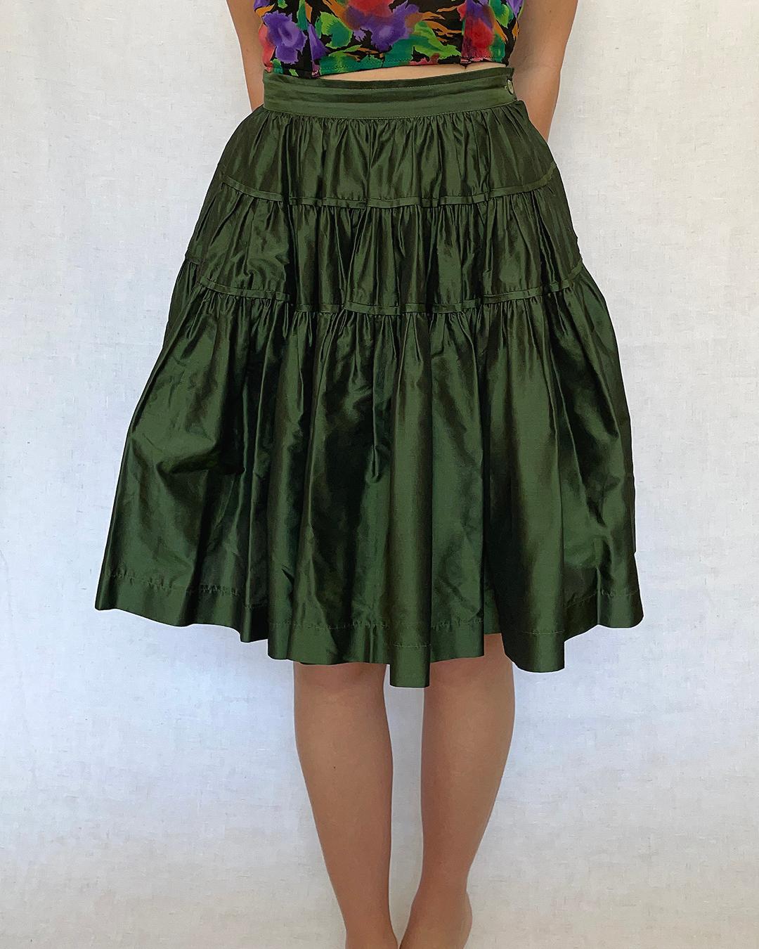 Vintage Kenzo Silk Taffeta Skirt 3