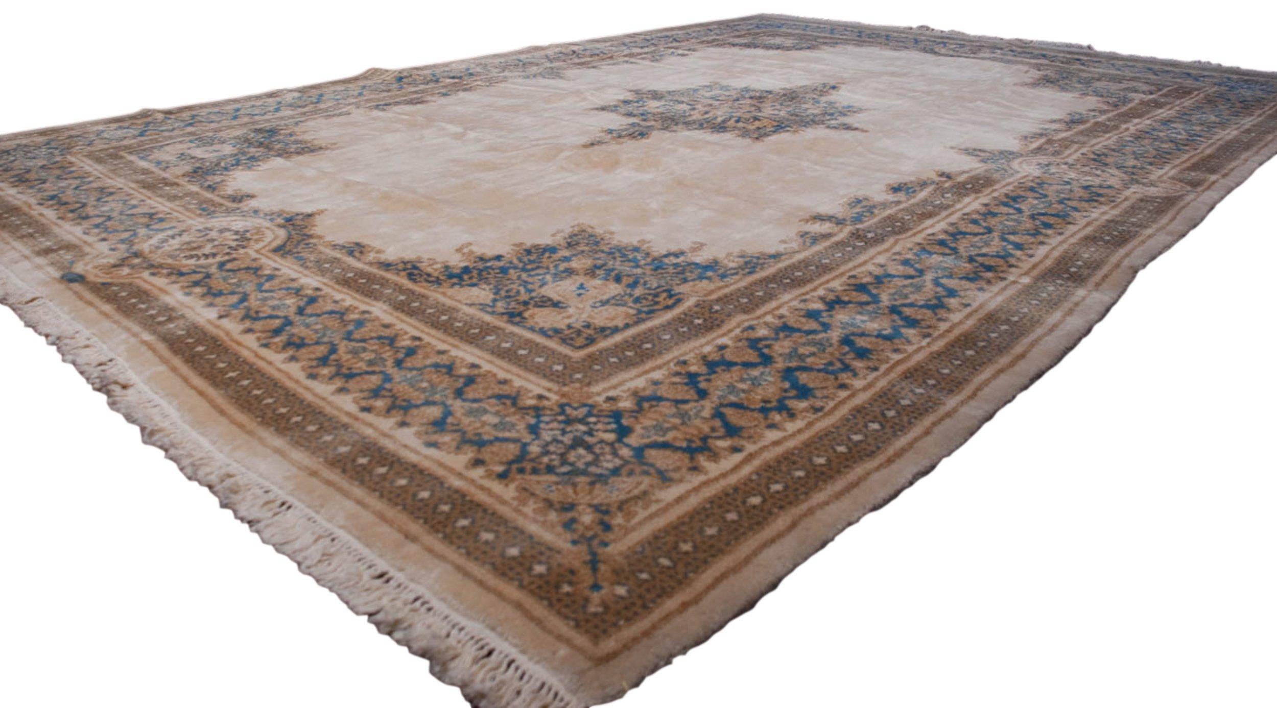 Asian Vintage Kerman Carpet For Sale