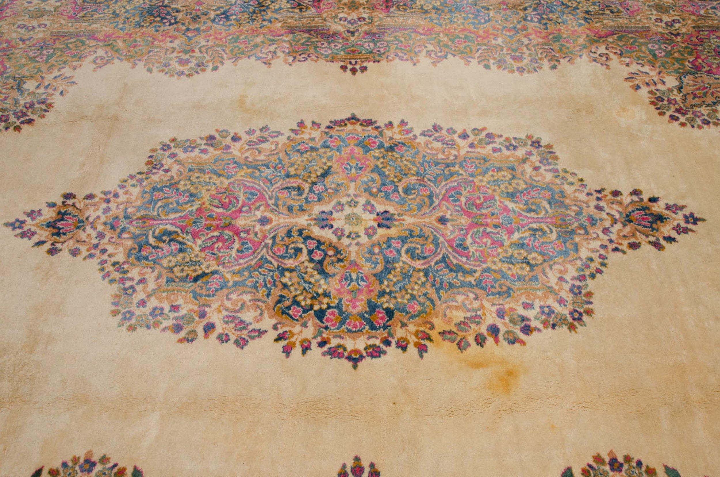 Persian Vintage Kerman Carpet For Sale